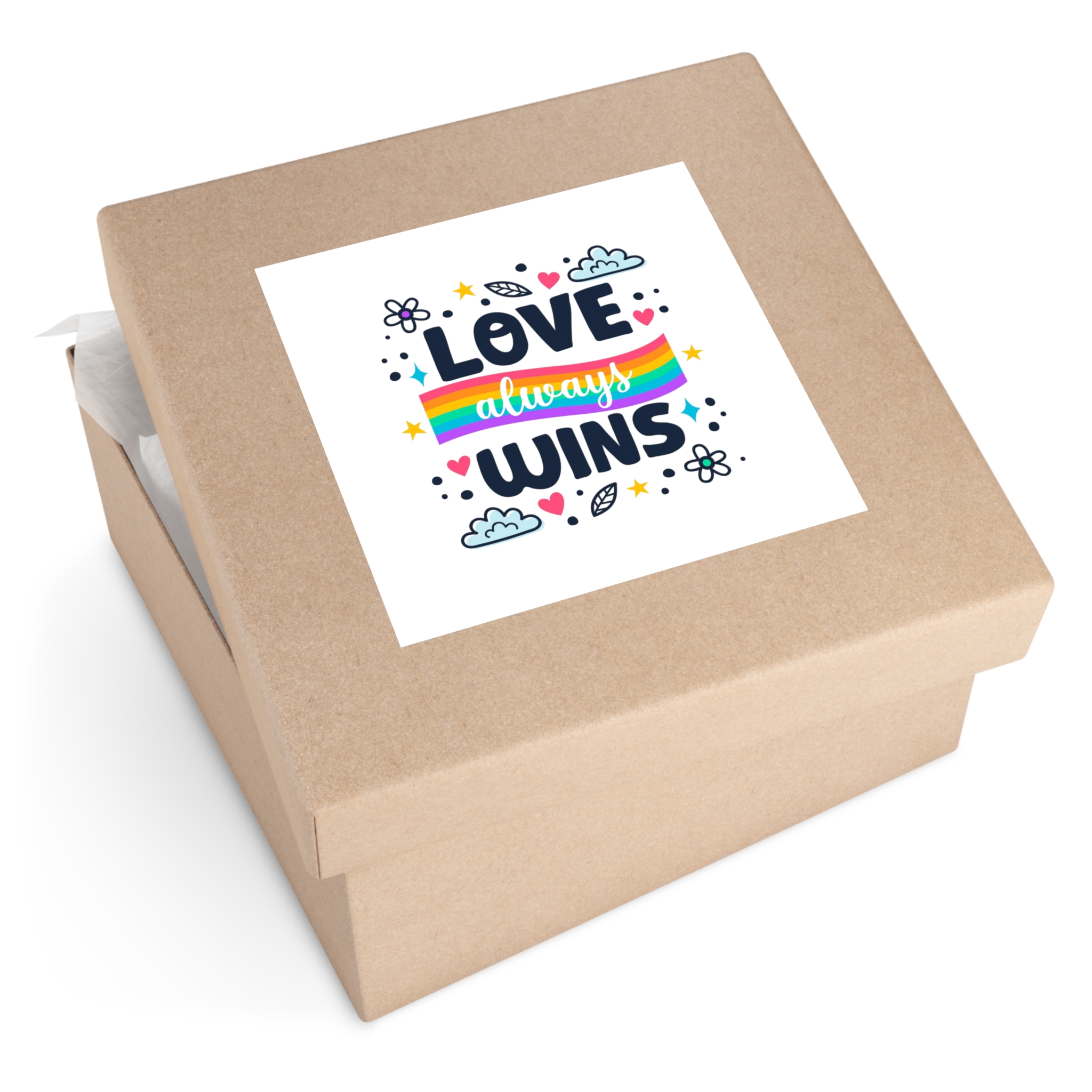 Pride Day Lettering Style Laminate Stickers Square - Image 63