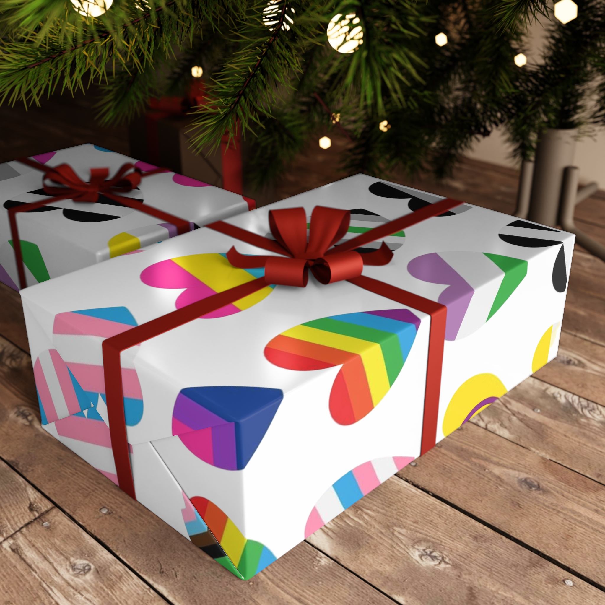 Vector Seamless Pattern Gender Lgbt Flag Heart (1) Gift Wrapping Paper Sheets 1pc - Image 6