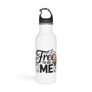 Free Be Me T Shirt Design Isolated White Background Stainless Steel Water Bottle