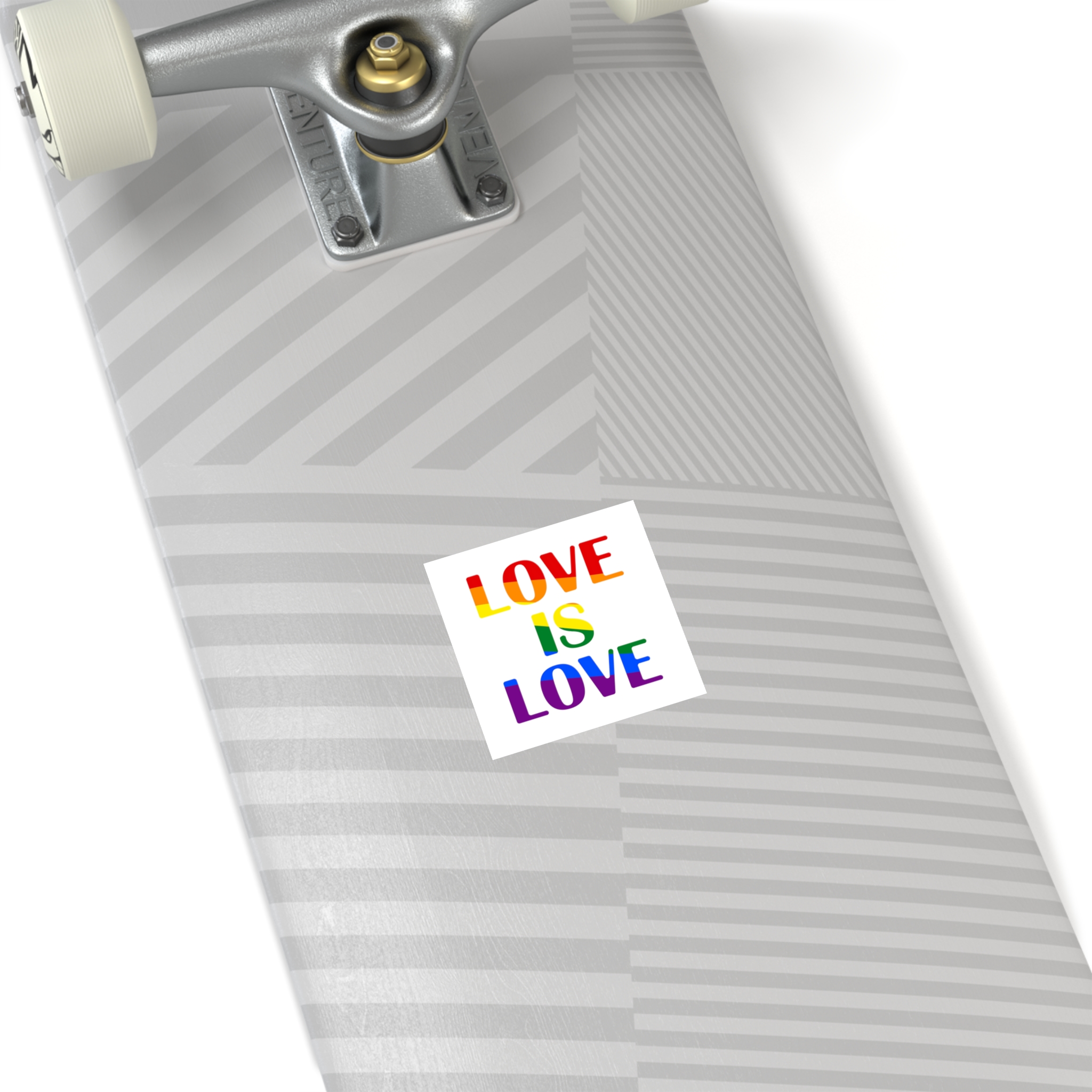Love Is Love With Rainbow Colors Slogan Typography Banner Laminate Stickers Square - Image 4