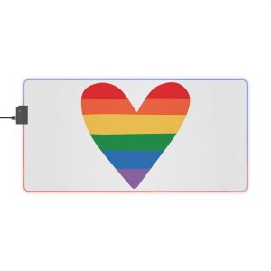 Vector Hand Drawn Lgbt Rainbow Flag Heart - Led Gaming Mouse Pad