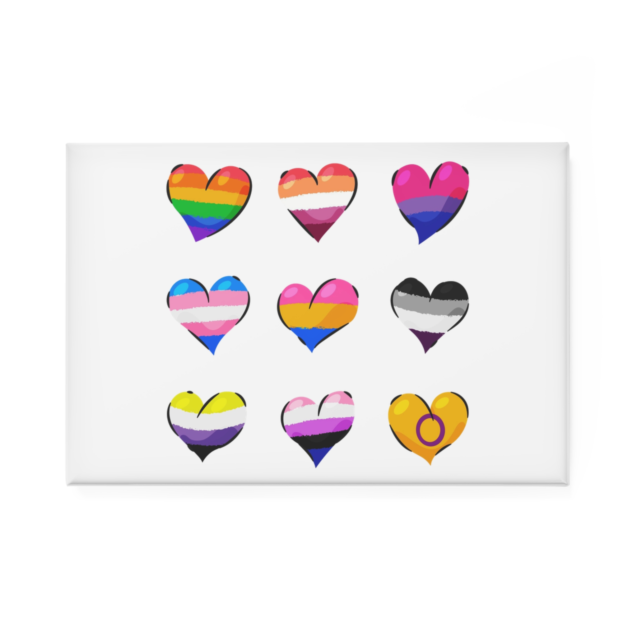 Flat Lgbt Pride Month Flags Collection Button Magnet Rectangle 1 And 10 Pcs - Image 5