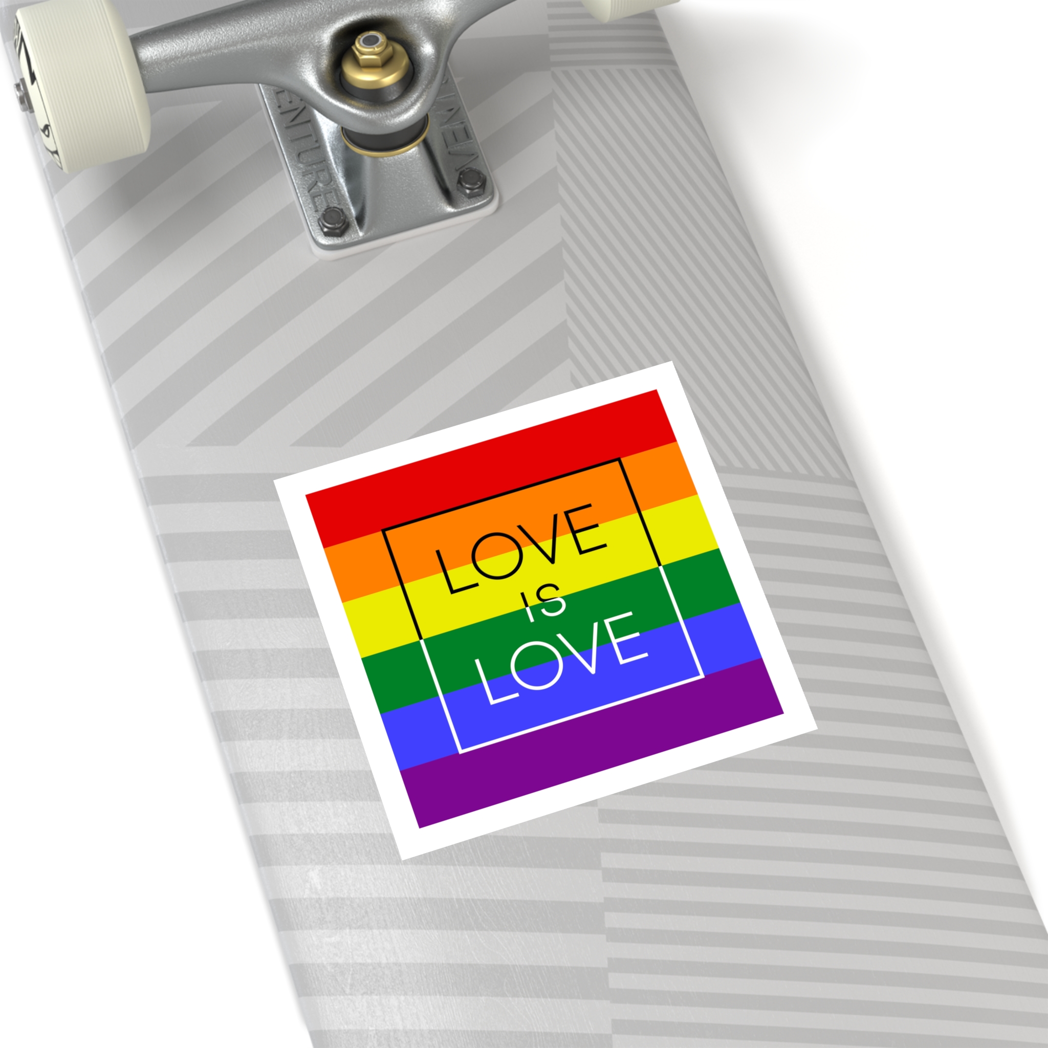 Lgbt Card Text Love Is Love Background Flag Colors Vector Illustration Laminate Stickers Square - Image 48