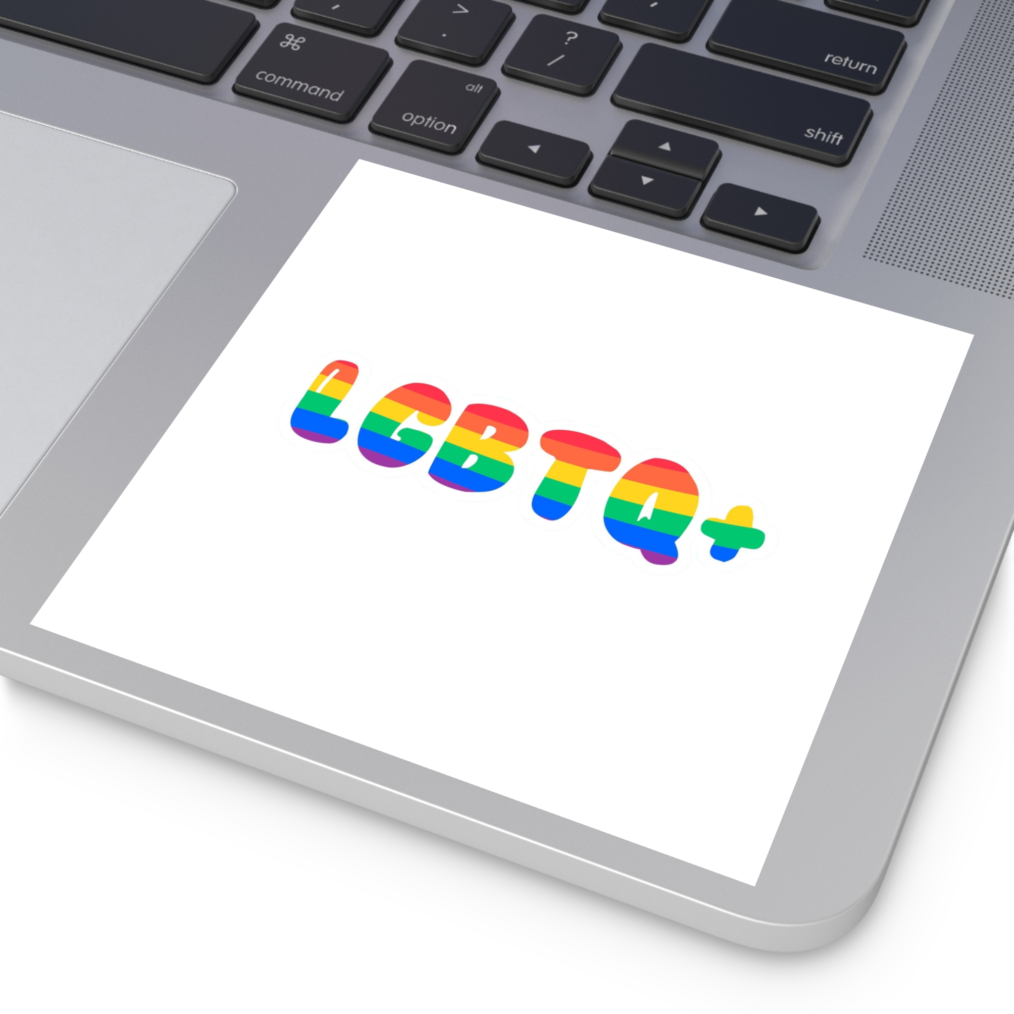 Pride Rainbow Lettering Text Writing Pattern Freedom Love Heart Homo Colors Flag Parade Lgbtq Flag W Laminate Stickers Square - Image 35
