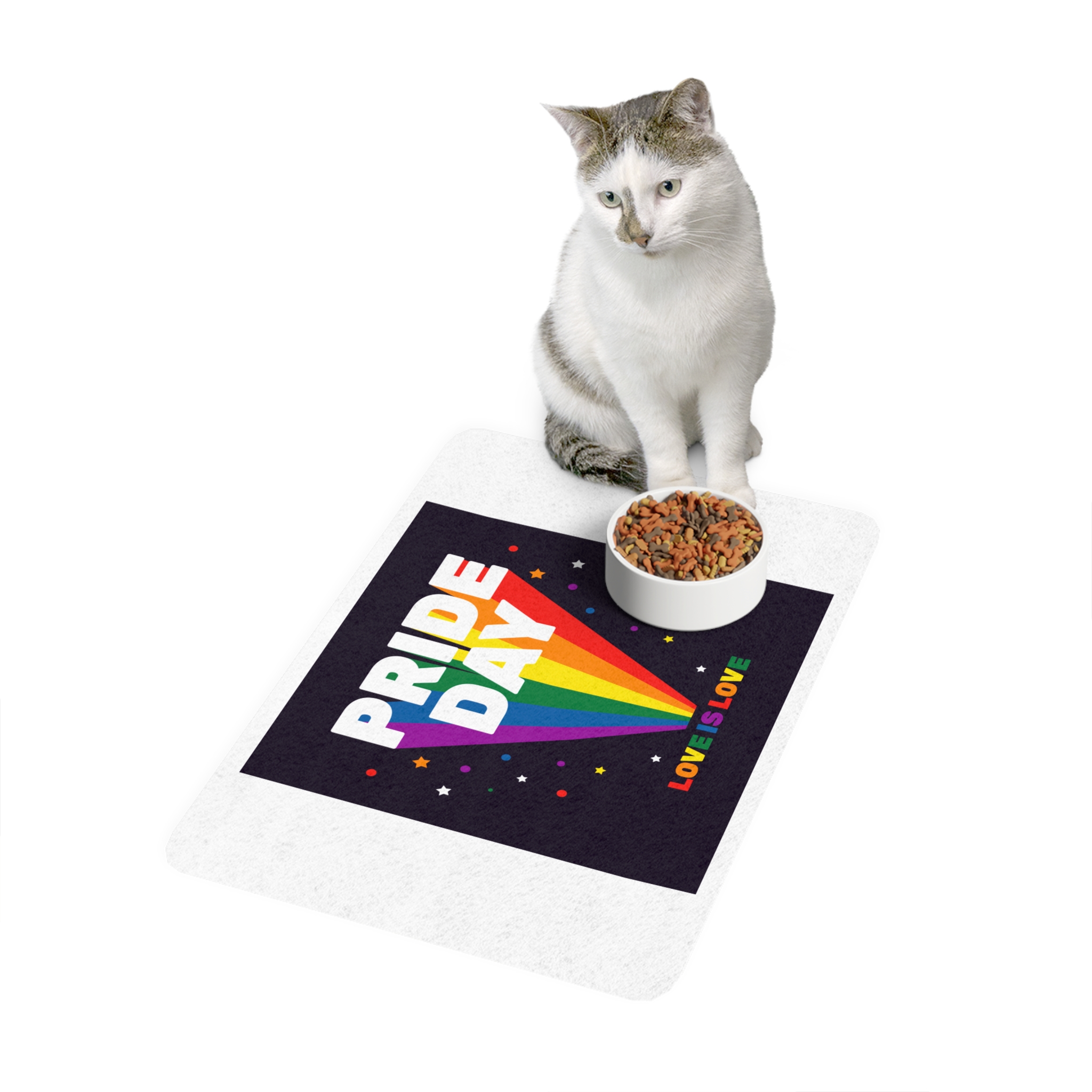 Colorful Pride Day Celebration Concept Pet Food Mat 12x18 - Image 3