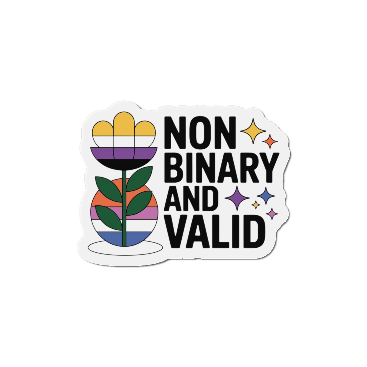 Non Binary Valid T Shirt Design Isolated White Background Die Cut Magnets - Image 7