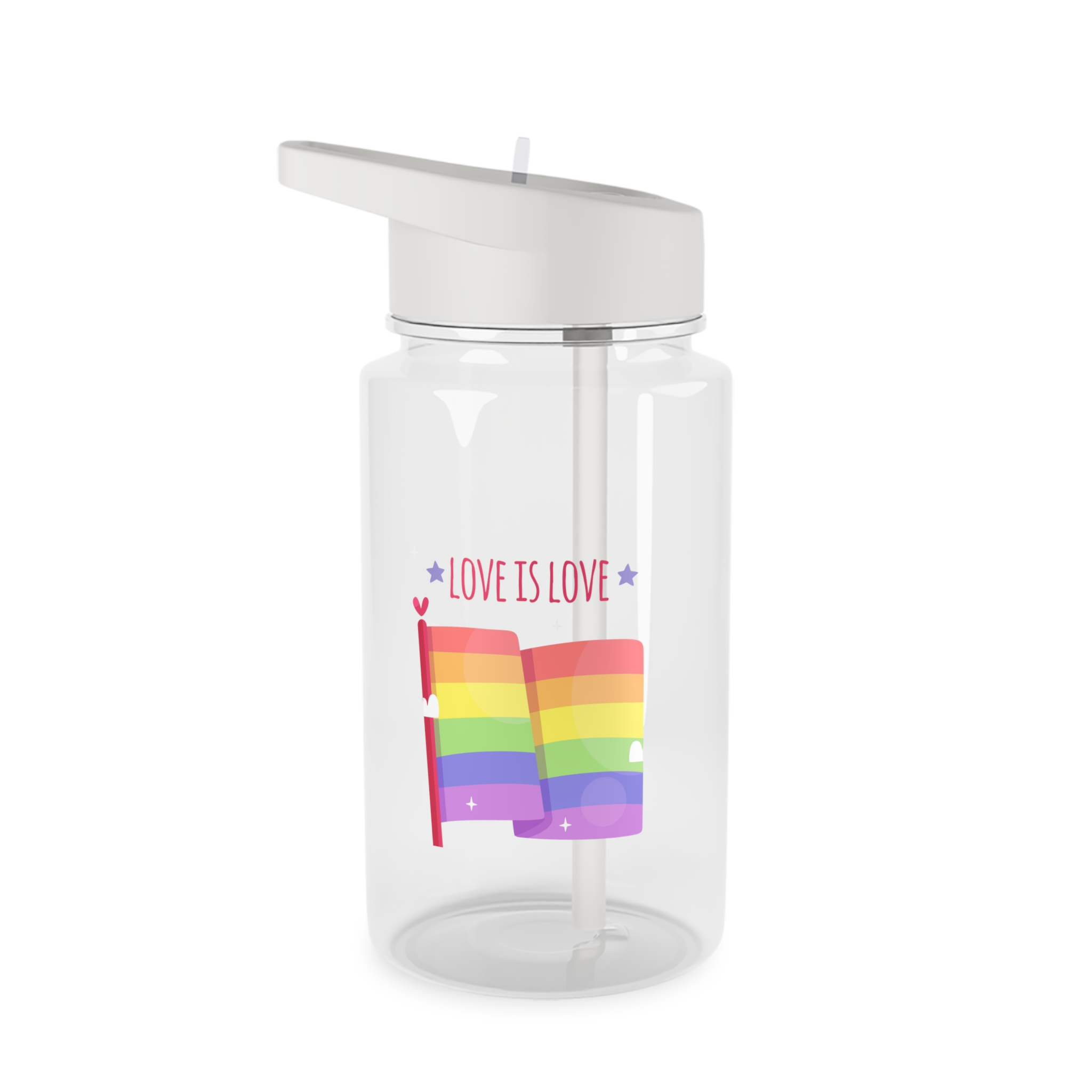 Pride Day Flag With Love Tritan Water Bottle