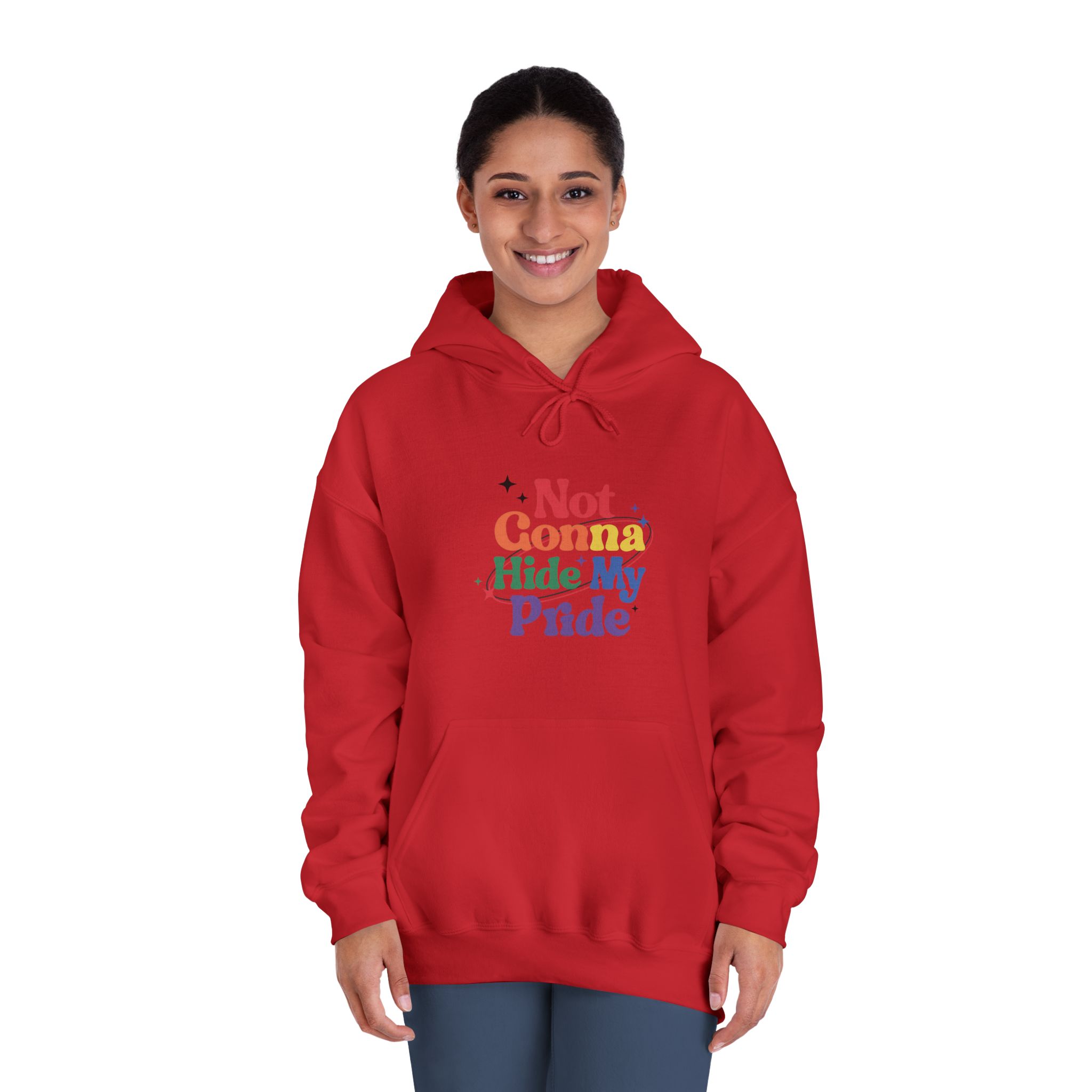 Poster That Says Gonna Hide My Pride Unisex Dryblend Hooded Sweatshirt - Image 36