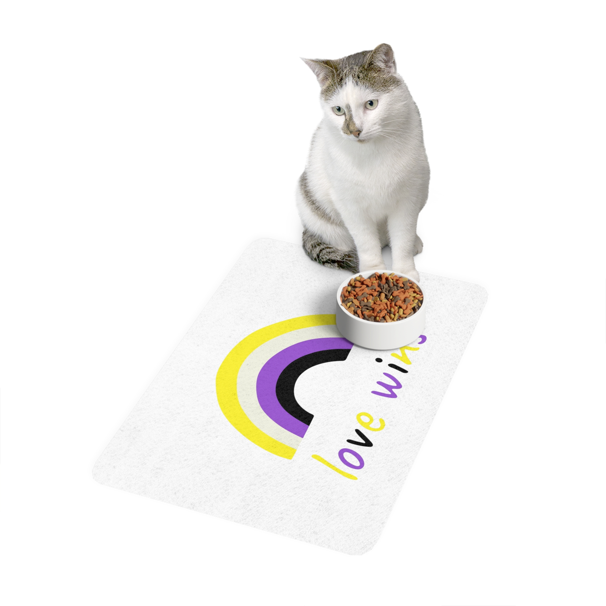 Colorful Rainbow Shape Nonbinary Pride Flag Happy Pride Day Lgbtqia Community Pride Month Vector Hand Drawn Doodle Posters Stickers Logo Cards Pet Food Mat 12x18 - Image 3