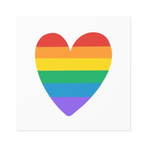 Rainbow Pride Heart Lgbtq Pride Month Celebration Laminate Stickers Square
