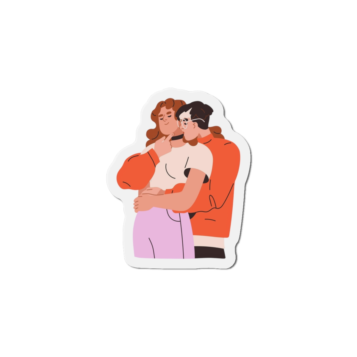 Lesbian Love Couple Girl Kissing Girlfriends Neck Female Lovers Passion Lgbt People Enamored Valentines Romantic Relationships Flat Graphic Vector Illustration Isolated White Background Die Cut... - Image 13