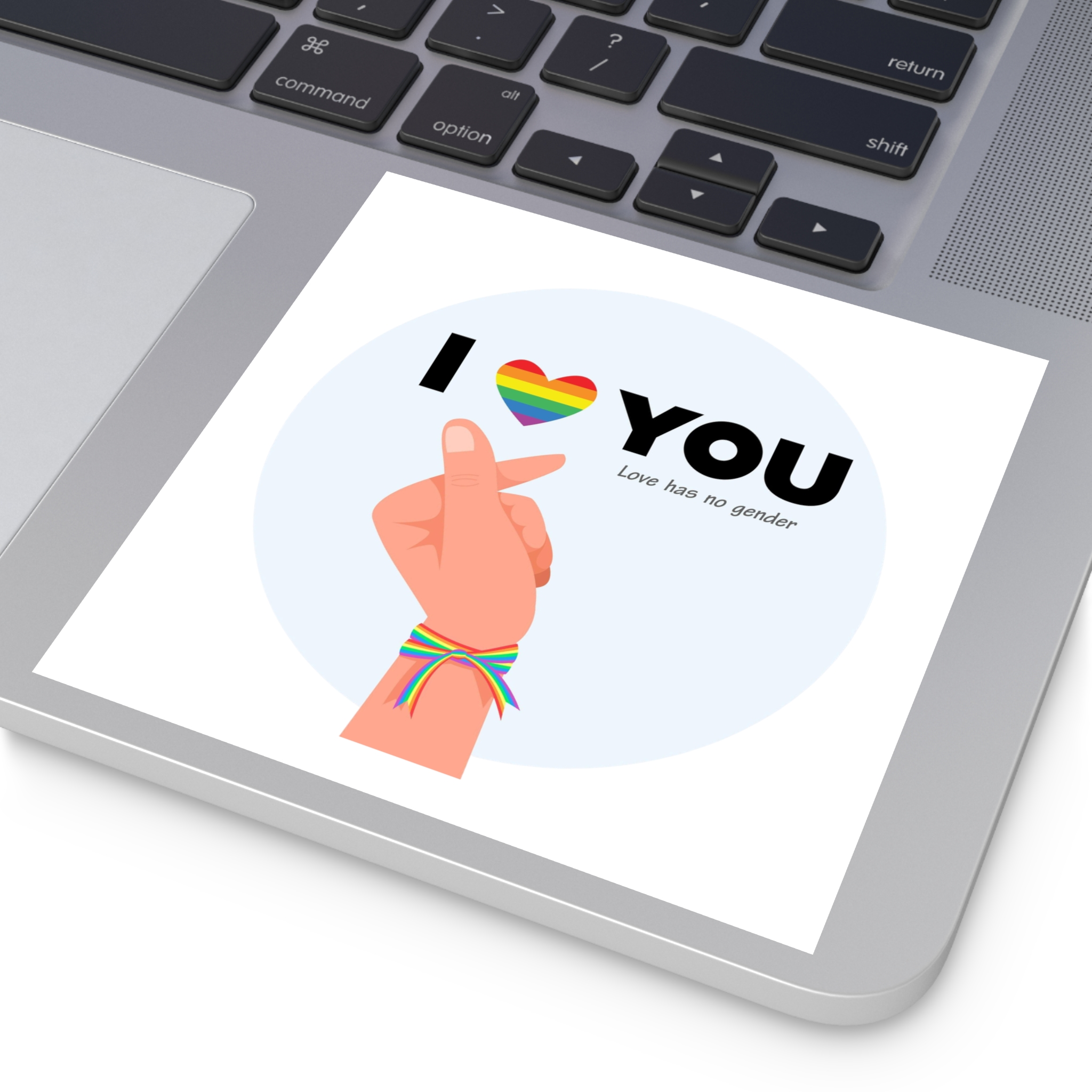 Inspirational Homosexual Pride Poster With Rainbow Heart Laminate Stickers Square - Image 35