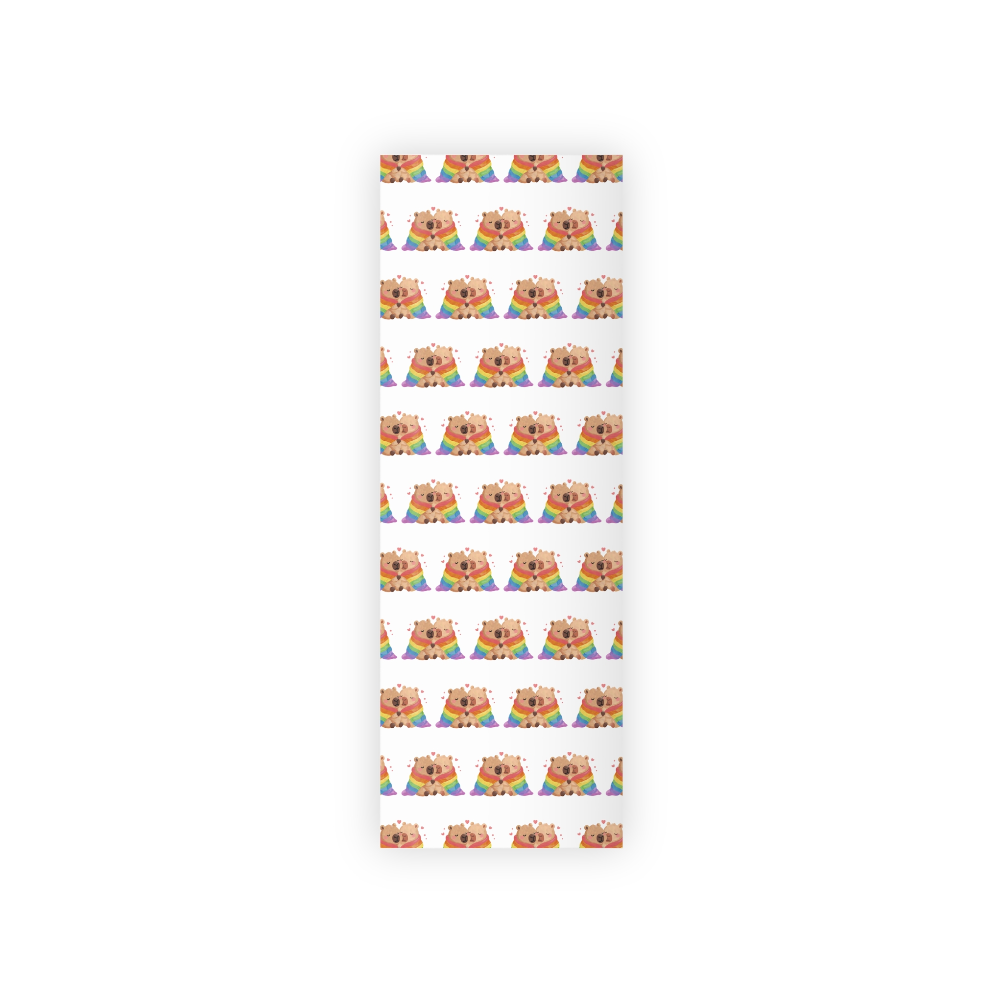 Two Capybaras Embracing Rainbow Blanket Illustration Gift Wrapping Paper Rolls 1pc - Image 5