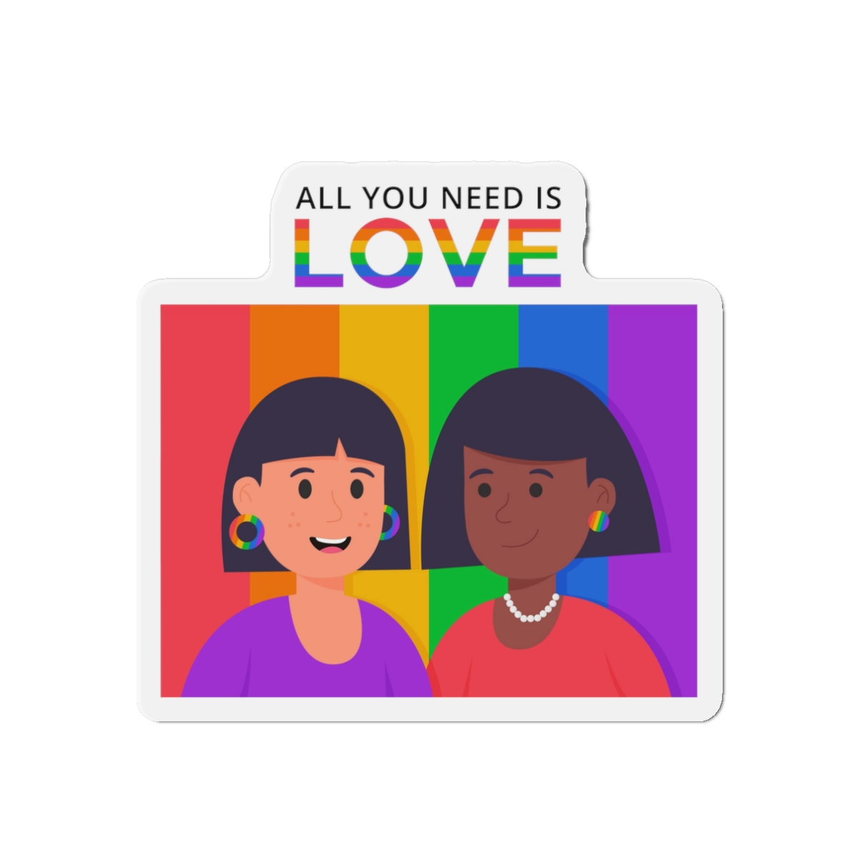 Flat Pride Day Illustration Die Cut Magnets - Image 4