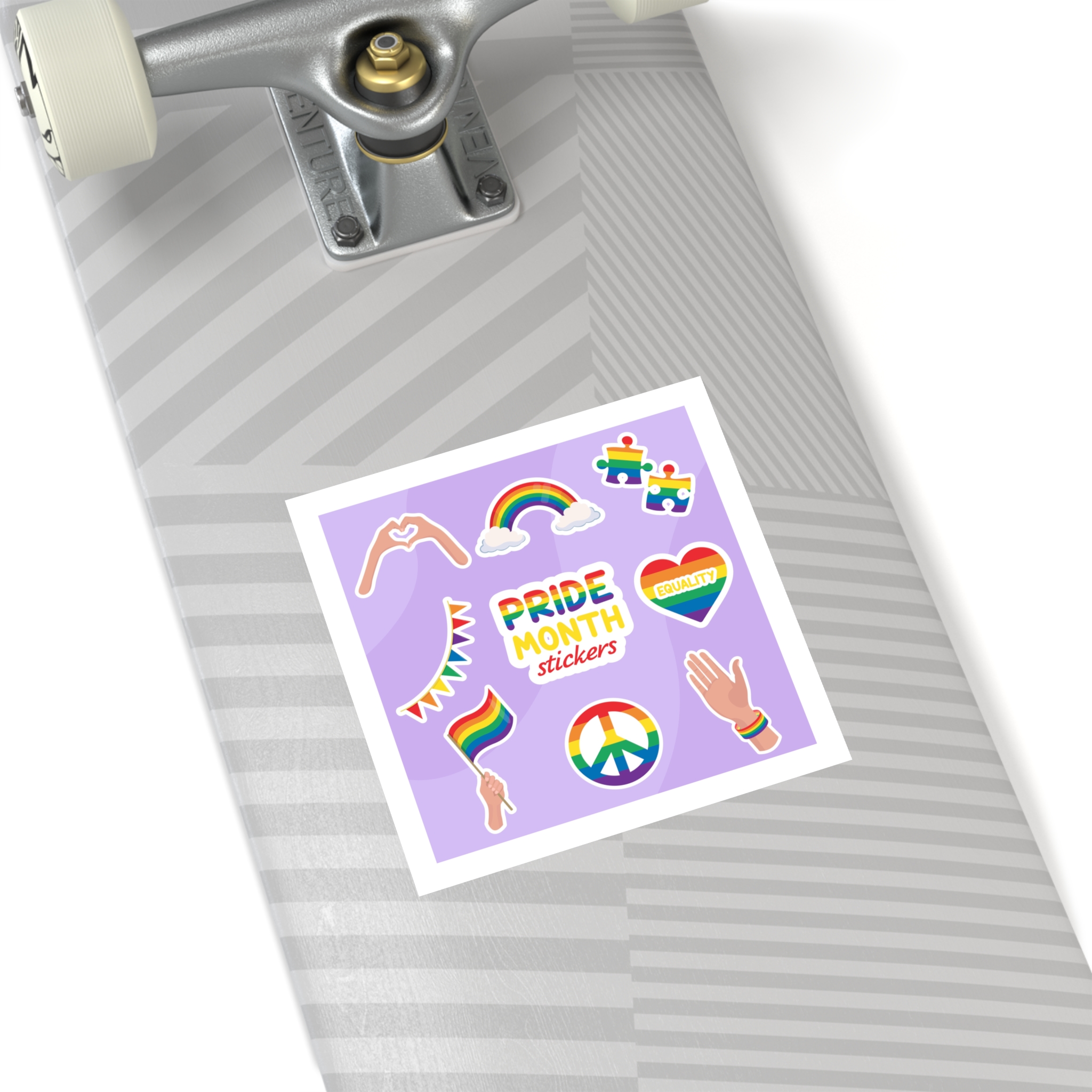 Pride Month Cute Stickers Lgbtq Rainbow Flag Flat Illustrations Laminate Stickers Square - Image 36