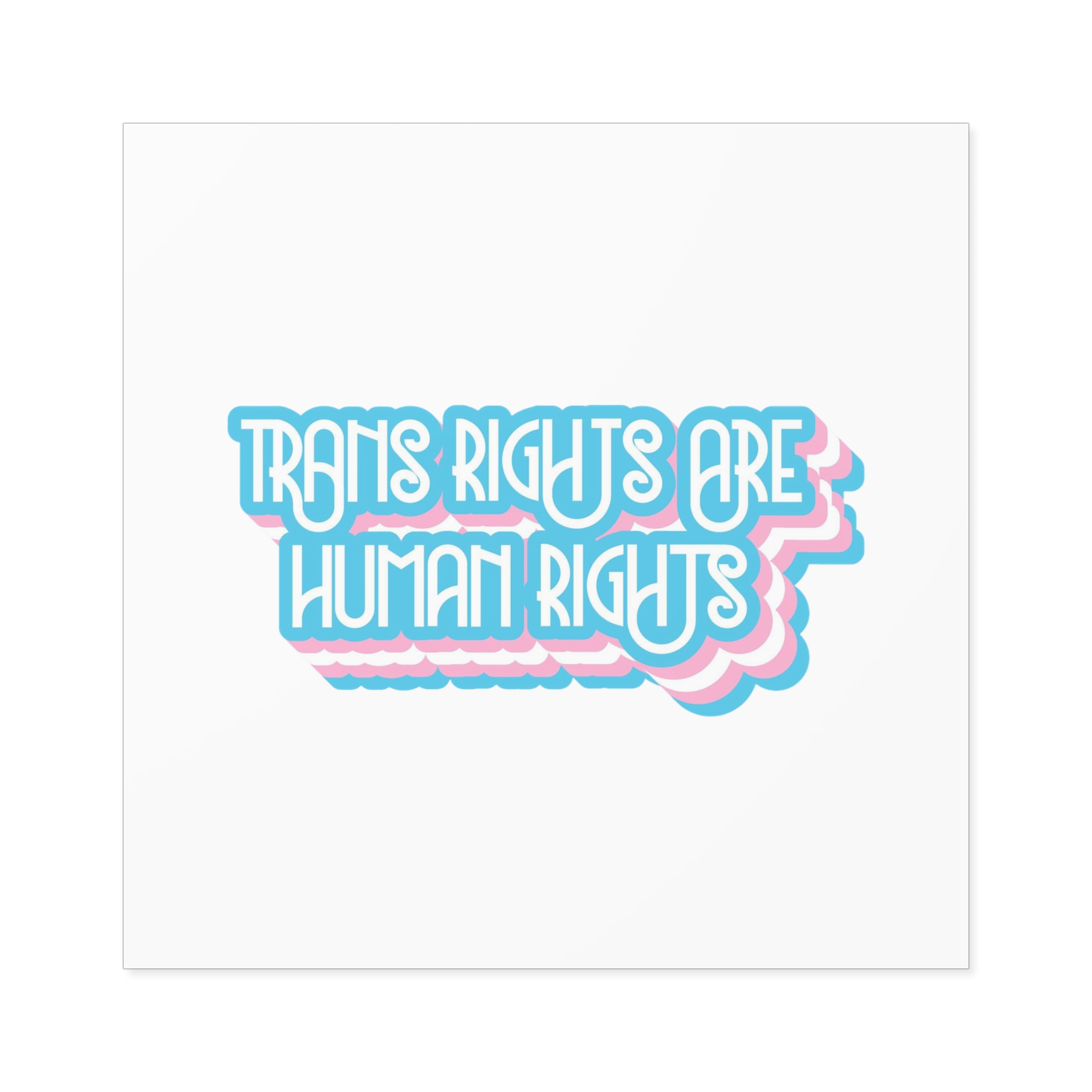 Pride Day Lettering With Human Rights Laminate Stickers Square - Image 33