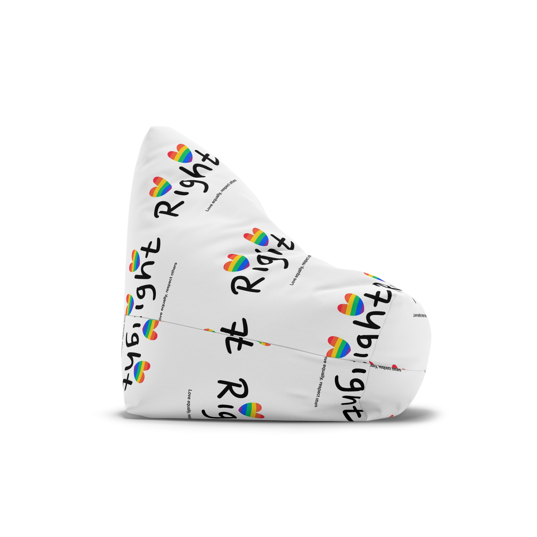 Love Letter Pride Rainbow Lettering Text Writing Pattern Freedom Love Heart Homo Colors Flag Parade(1) Bean Bag Chair Cover - Image 3