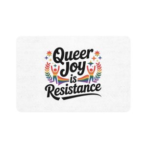Queer Joy Is Resistance T Shirt Design Isolated White Background Pet Food Mat 12x18
