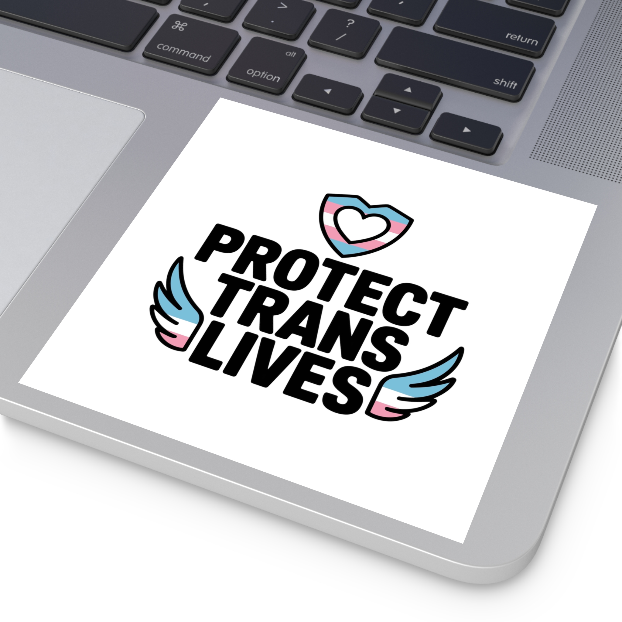 Protect Trans Lives T Shirt Design Isolated White Background Laminate Stickers Square - Image 47
