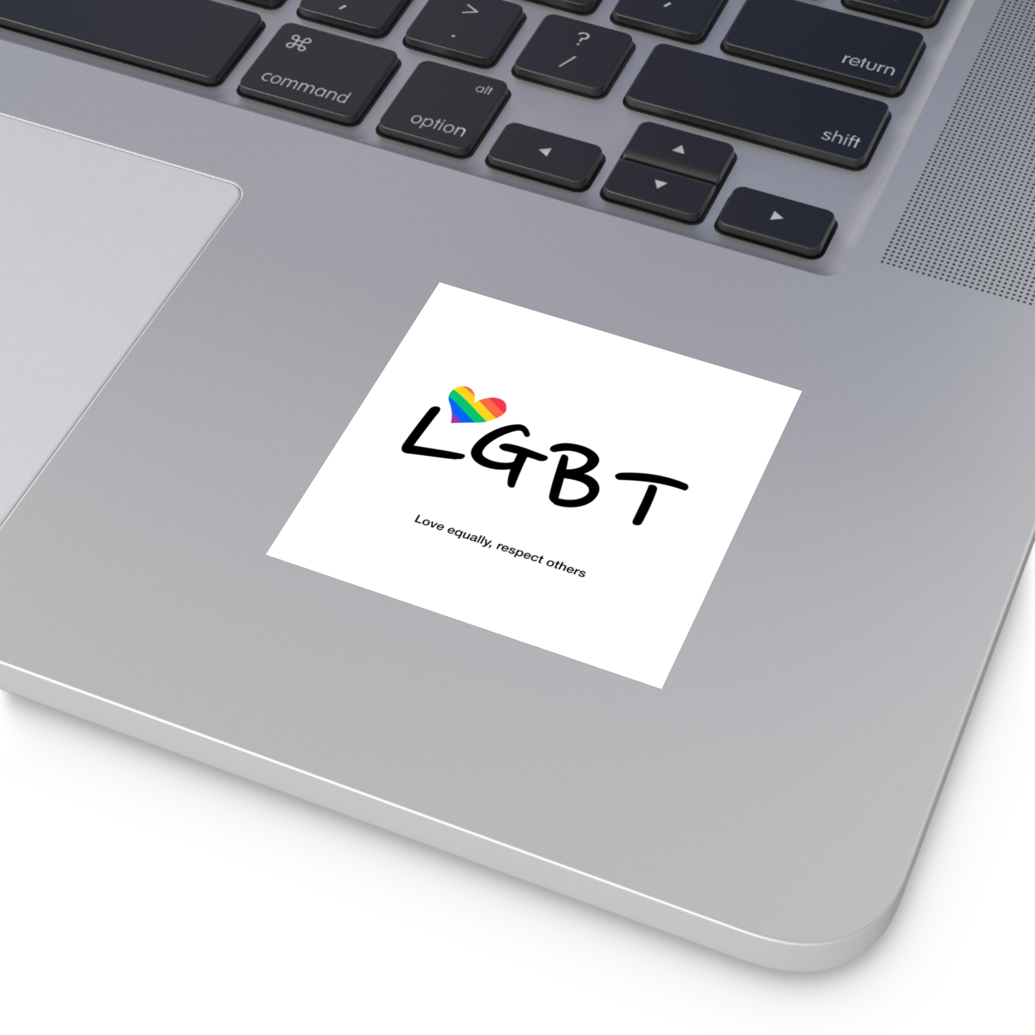 Love Letter Pride Rainbow Lettering Text Writing Pattern Freedom Love Heart Homo Colors Flag Parade(3) Laminate Stickers Square - Image 3