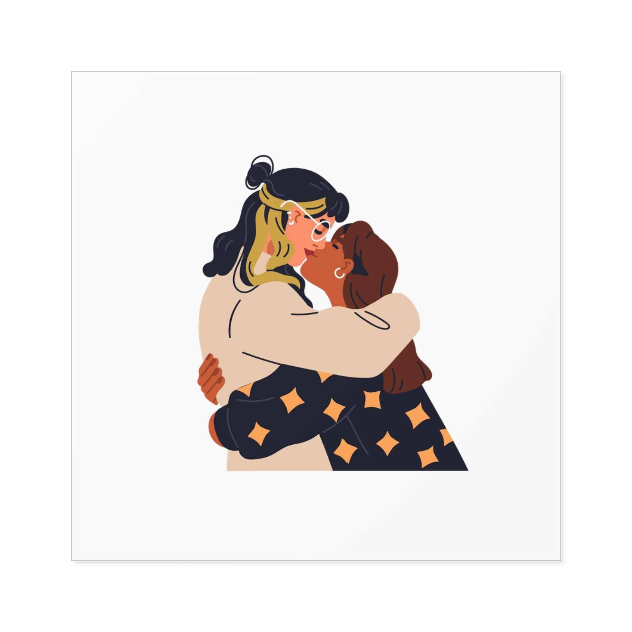 Lesbian Love Couple Kissing Hugging Lgbt Women Embracing Together With Passion Modern Young Homosexual Girlfriends Lgbtq Lovers Valentines Flat Vector Illustration Isolated White Background Laminate... - Image 17