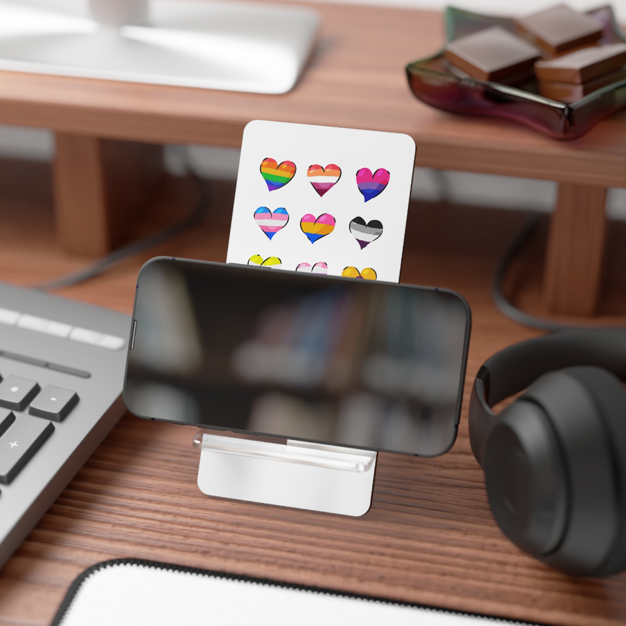 Flat Lgbt Pride Month Flags Collection Mobile Display Stand For Smartphones - Image 4