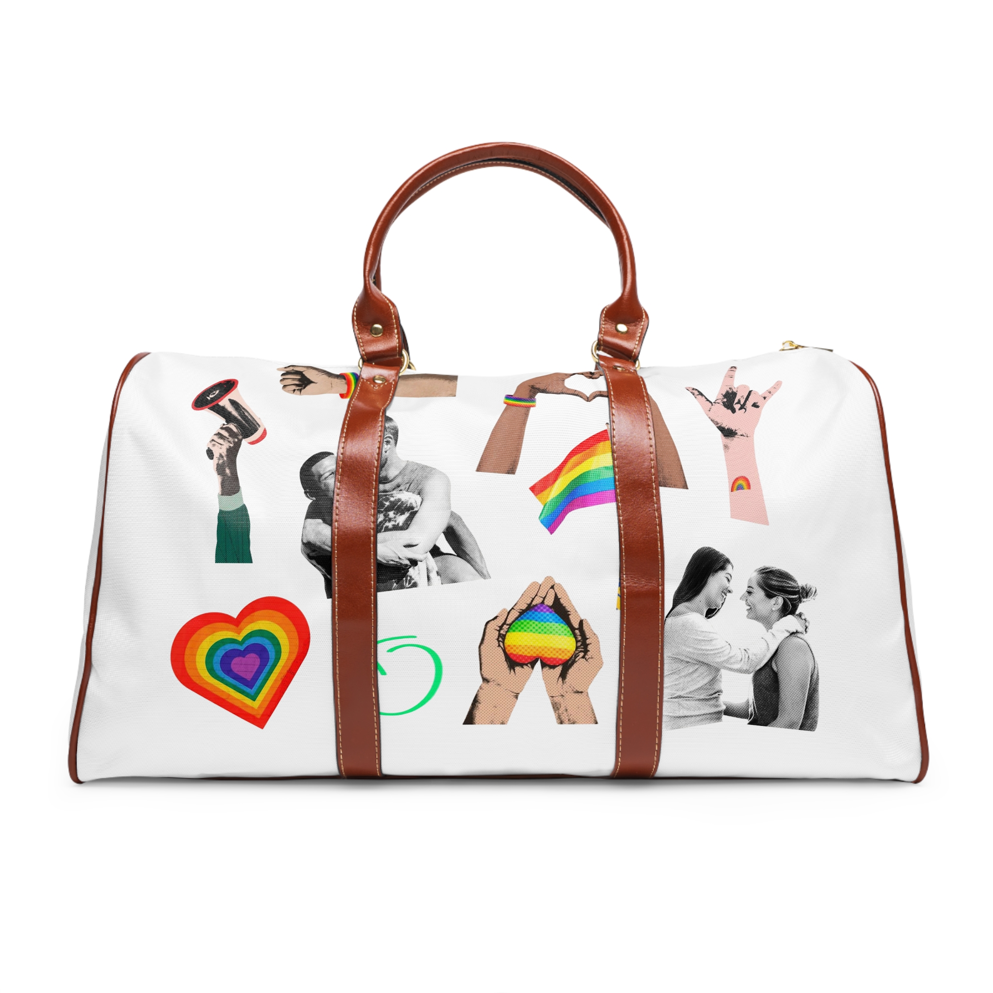Gay Pride Sticker Rainbow Elements Set Vector Waterproof Travel Bag