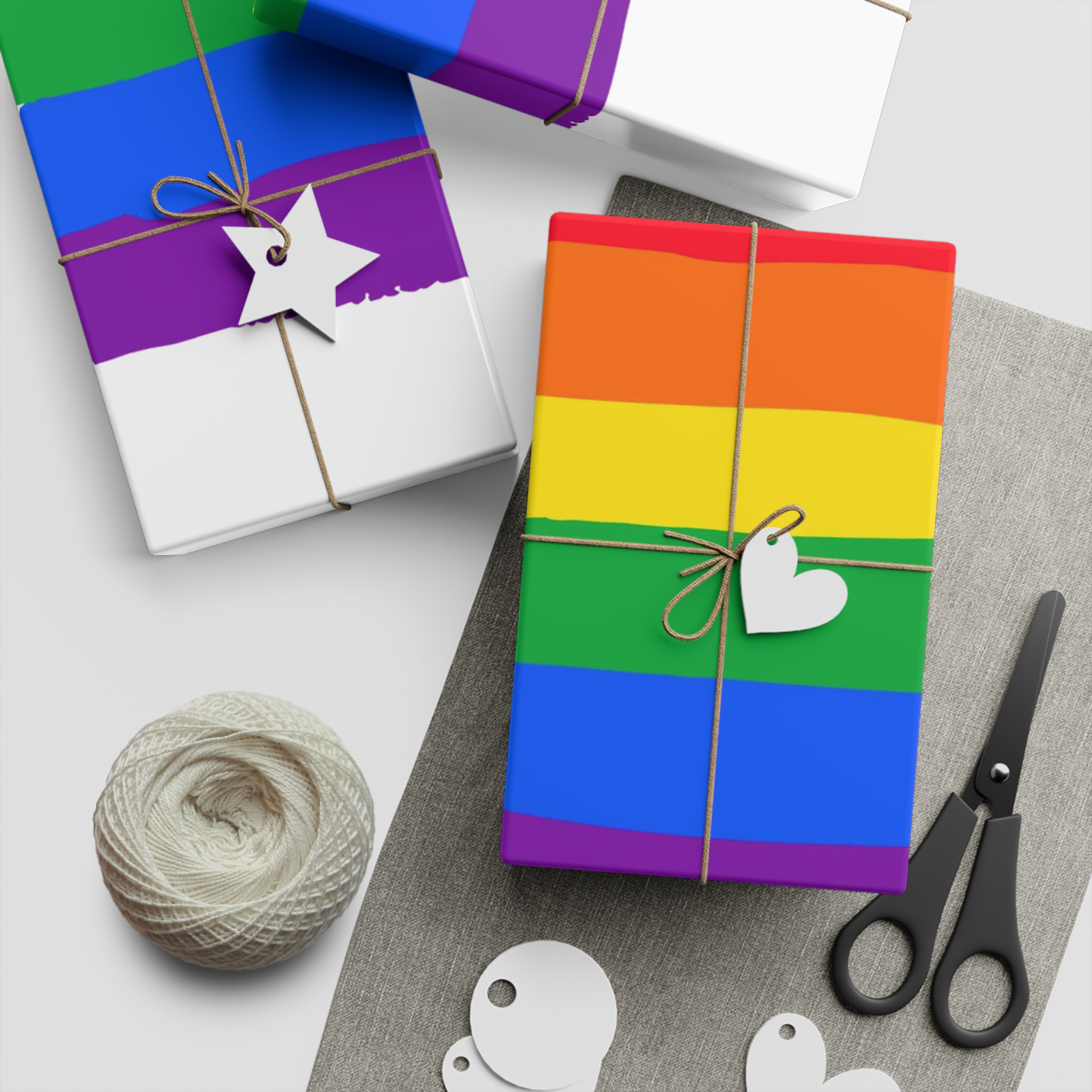 Watercolor Pride Day Flag Gift Wrapping Paper Sheets 1pc - Image 5