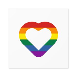 Pride Flag Heart Shape Icon Isolated White Background Lgbt Love Modern Sign Vector Illustration Laminate Stickers Square