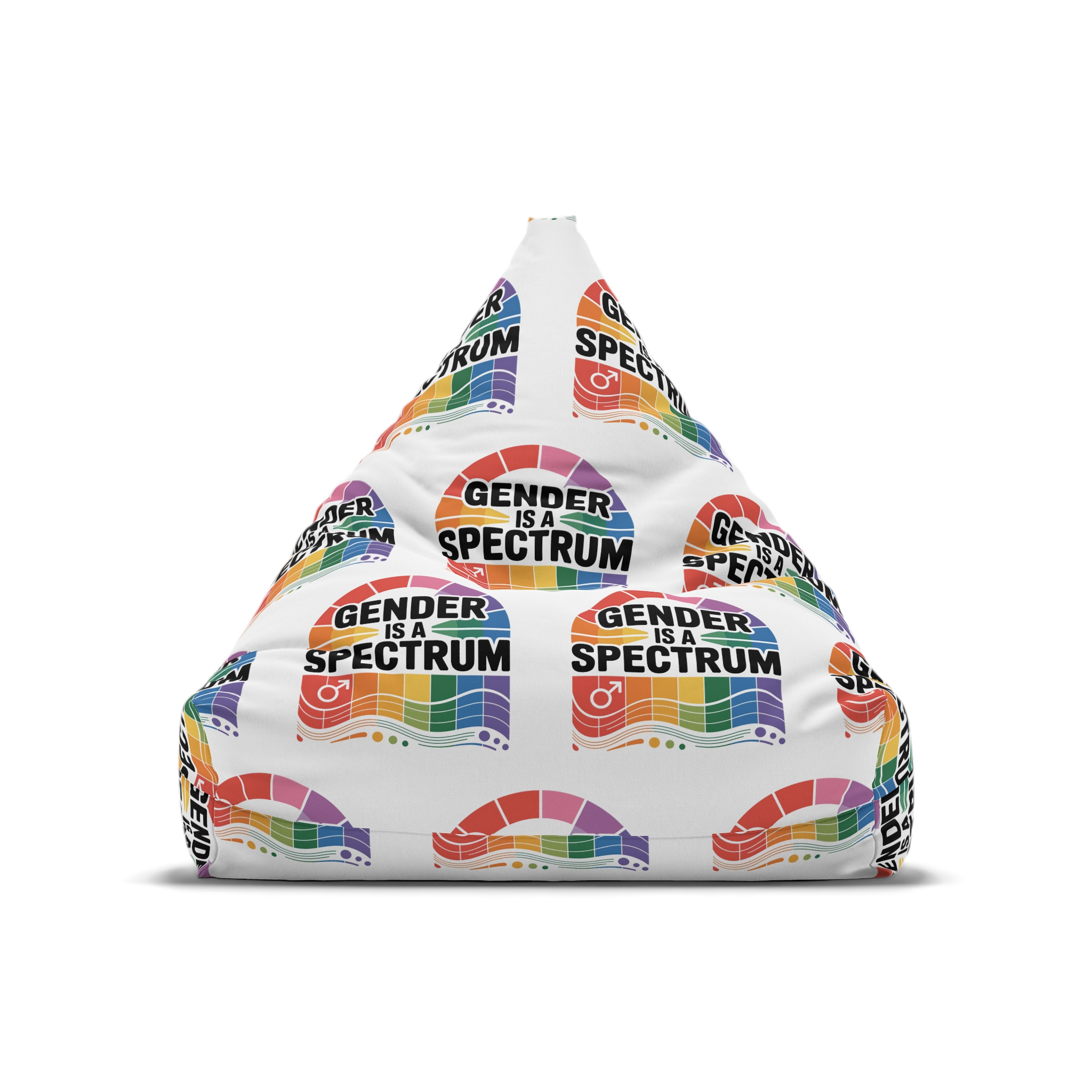 Gender Is Spectrum T Shirt Design Isolated White Background Bean Bag Chair Cover - Image 5
