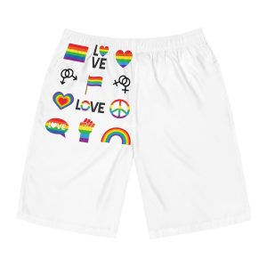 Vector Set Lgbt Homosexual Rainbow Flag Mens Board Shorts Aop