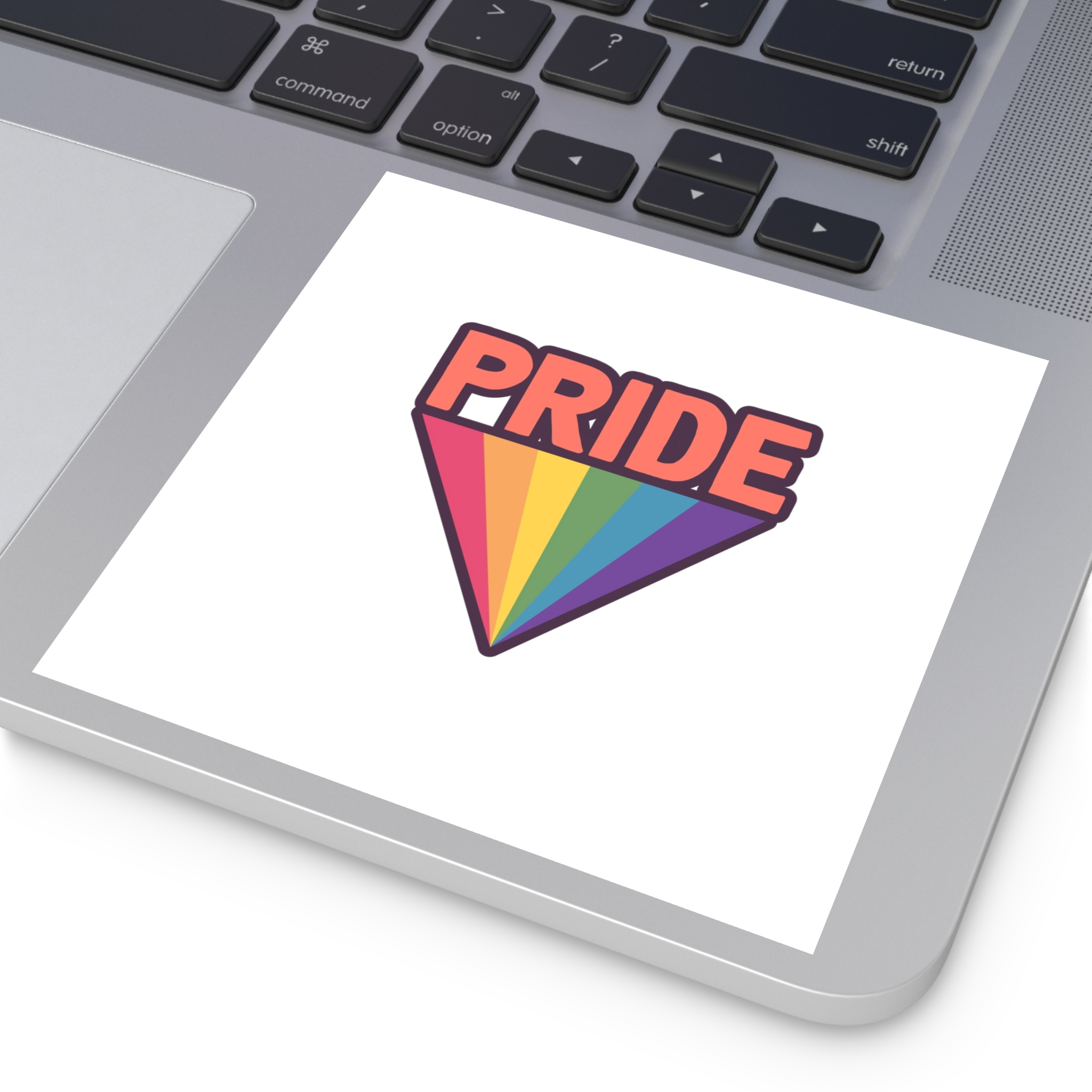 Pride Text With Rainbow Flag Badge Lgbt Symbol Gay Lesbian Bisexual Trans Queer Love Symbol Laminate Stickers Square - Image 43