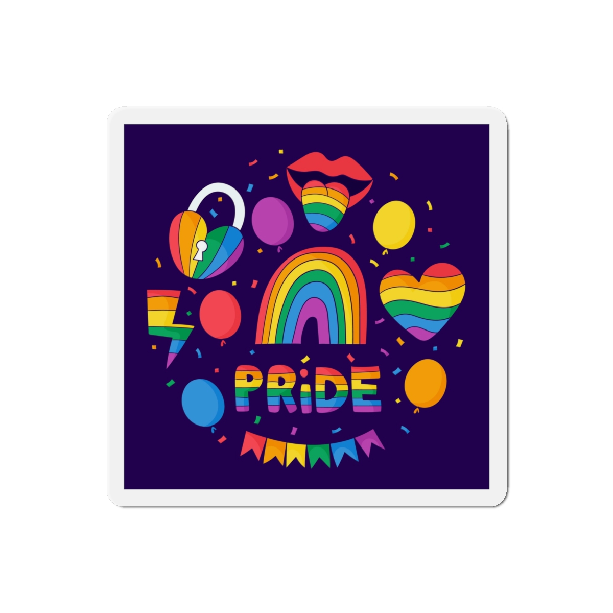 Hand Drawn Elements Collection Pride Month Celebration Die Cut Magnets - Image 13