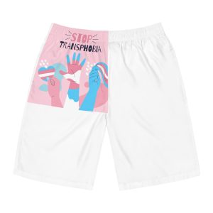Hand Drawn Flat Design Stop Transphobia Concept Mens Board Shorts Aop