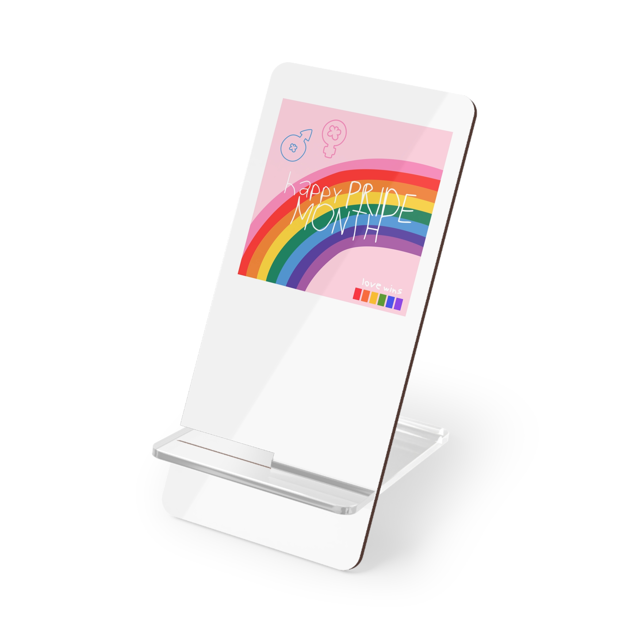 Cute Simple Banner Pride Month Symbols Pride Month With Lgbtq Flag Colours Mobile Display Stand For Smartphones