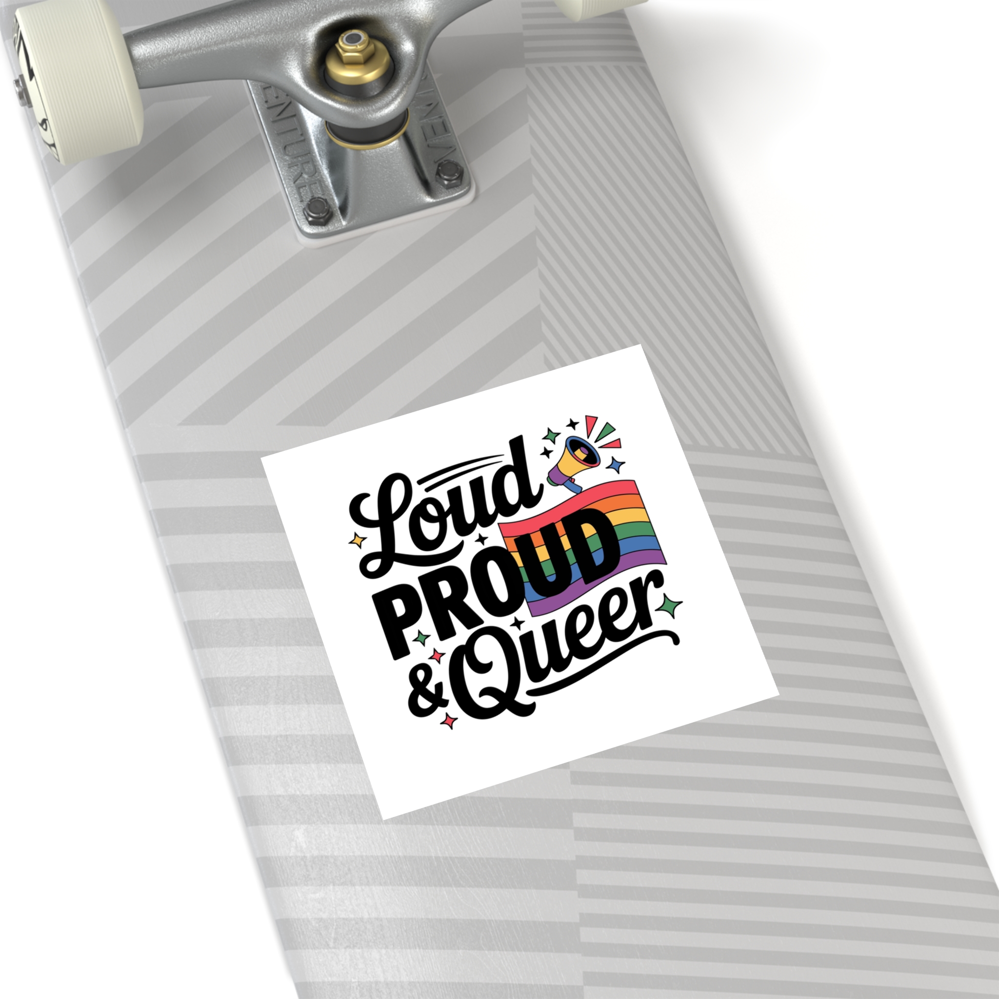 Loud Proud Queer T Shirt Design Isolated White Background2 Laminate Stickers Square - Image 44