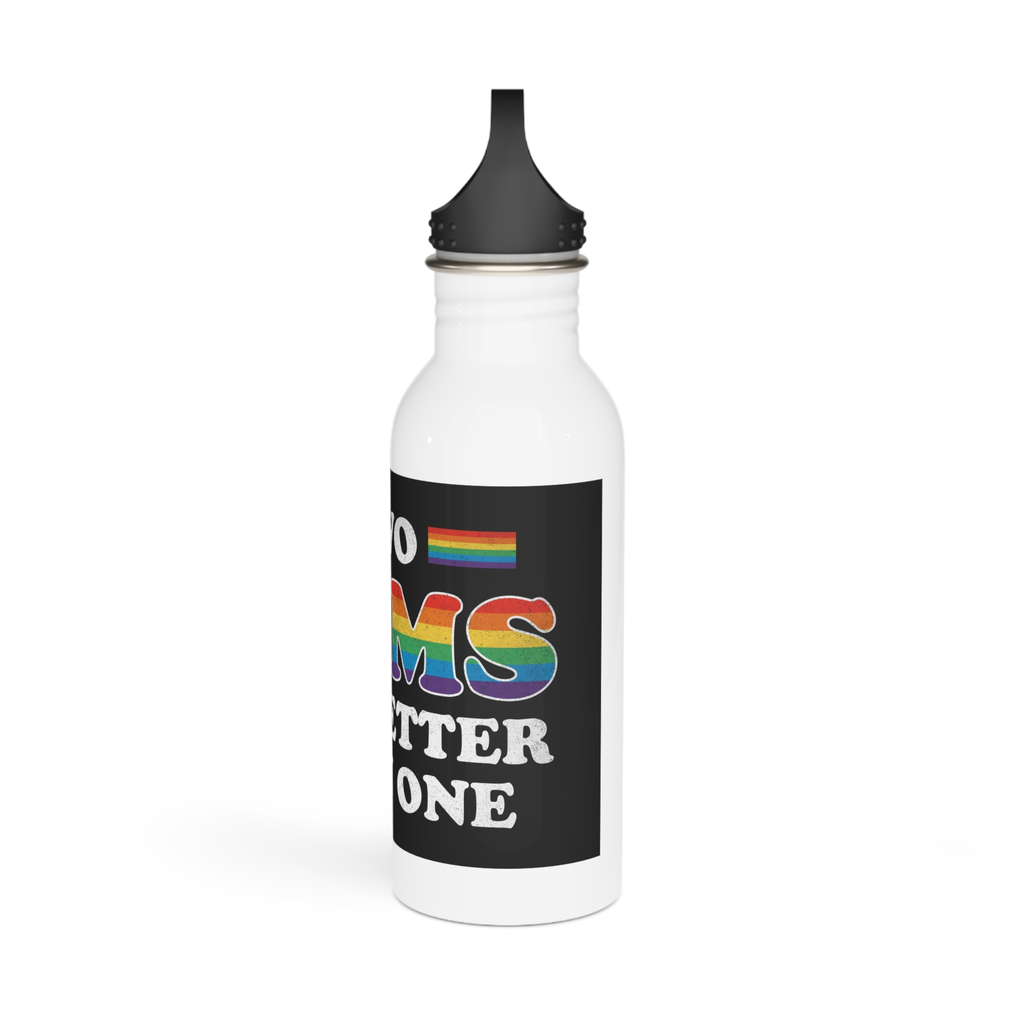 Pride Gay Rainbow Typography Vector Premium T Shirt(2) Stainless Steel Water Bottle - Image 4