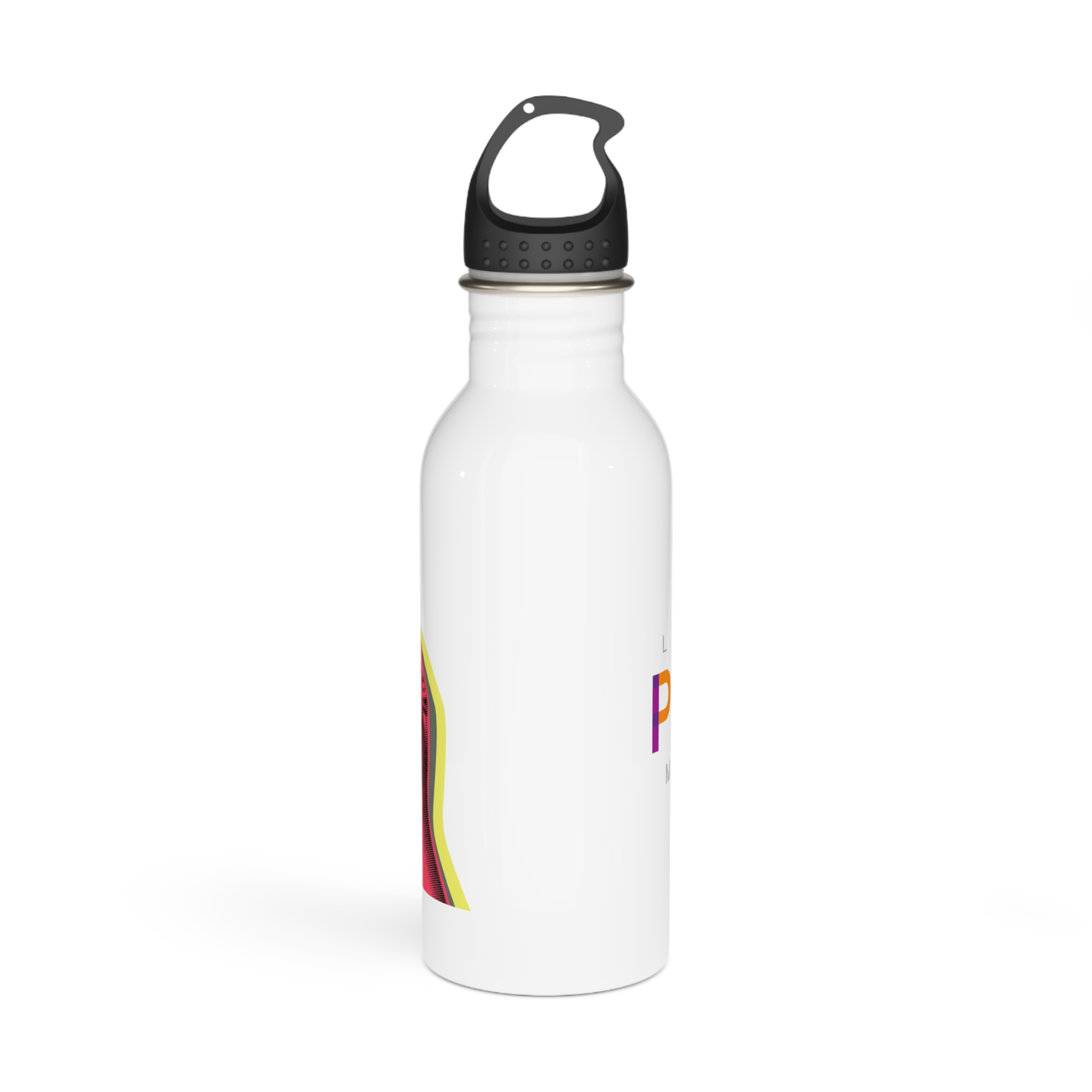 Pride Month Lgbtq Banner Gay Pride Month Rainbow Color Flat Design Hand Together Love Sign Typography Stainless Steel Water Bottle - Image 3