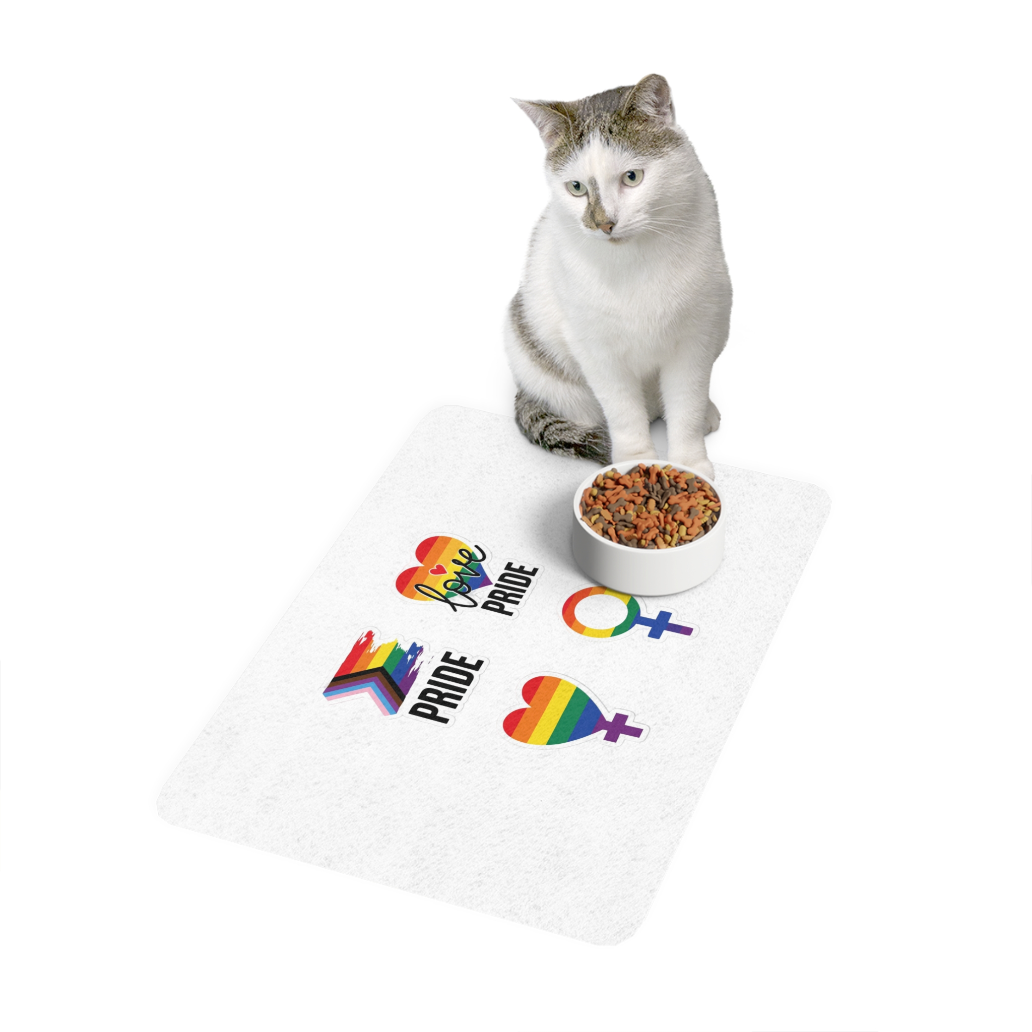 Celebrate Diversity Inclusion With Pride Symbols Rainbow Designs Pet Food Mat 12x18 - Image 3