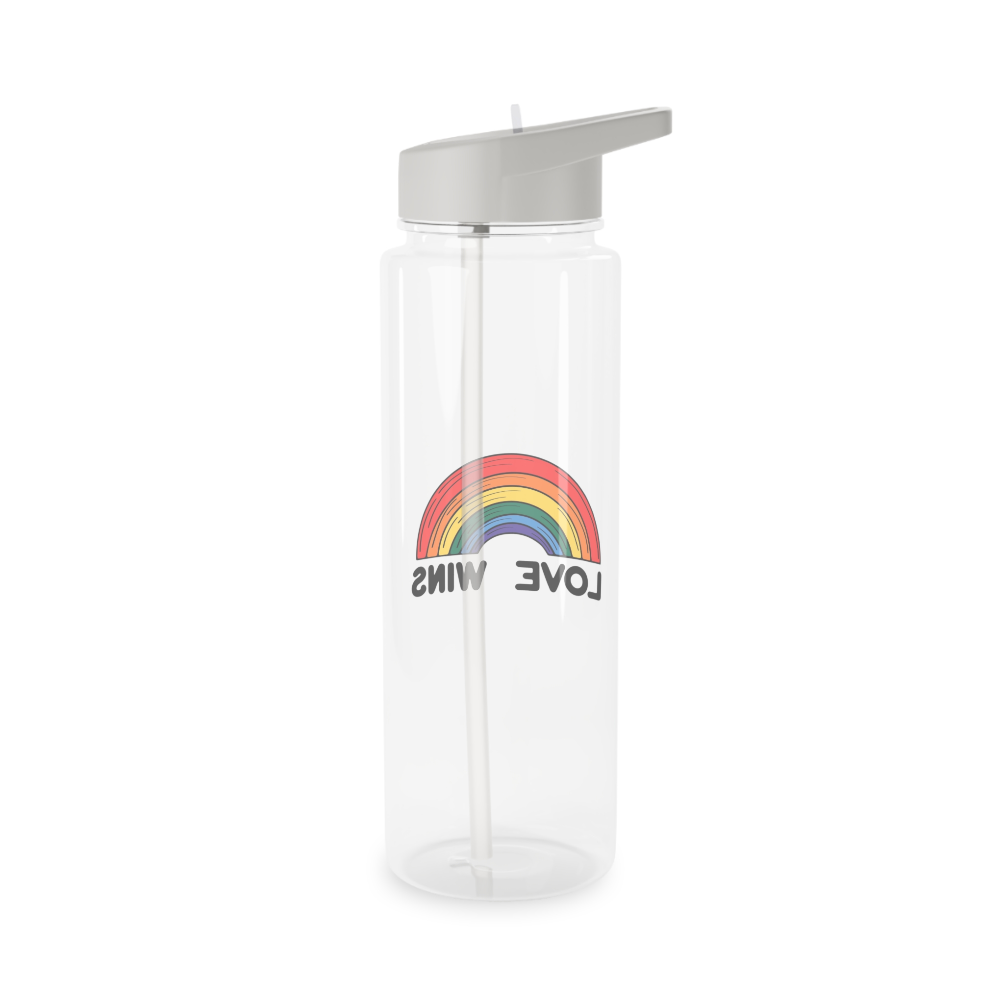Love Wins Rainbow Pride Illustration Tritan Water Bottle - Image 6