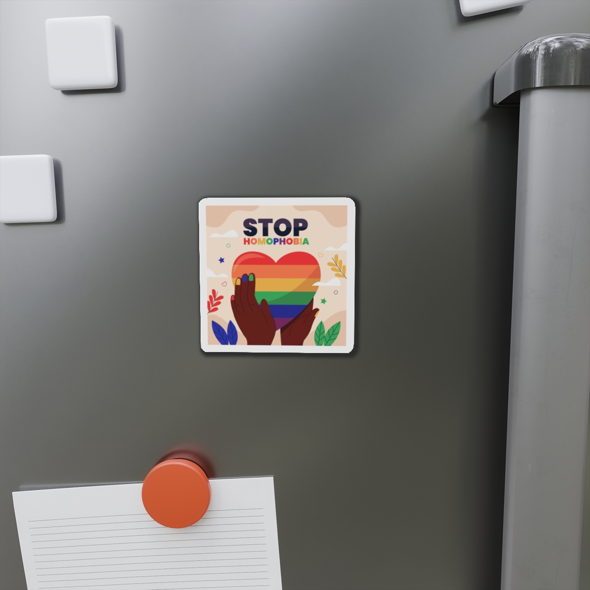 Hand Drawn Stop Homophobia Message Illustrated Die Cut Magnets - Image 5