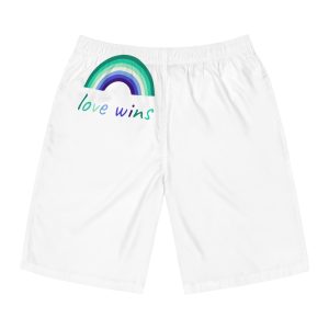 Colorful Rainbow Shape Gay Men Pride Flag Happy Pride Day Lgbtqia Community Pride Month Vector Hand Drawn Doodle Posters Stickers Logo Cards Mens Board Shorts Aop