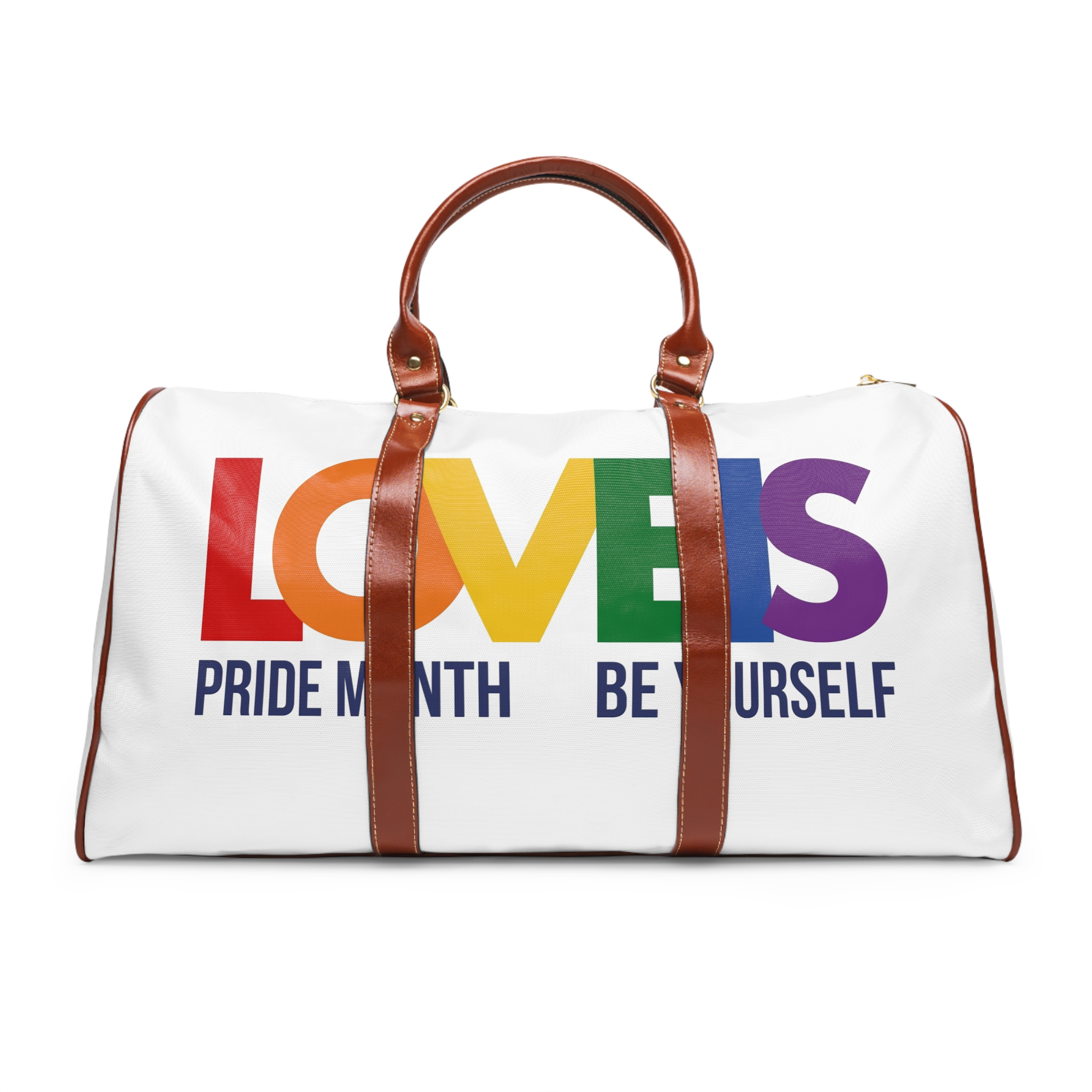 Lgbt Pride Month June 2026 Lesbian Gay Bisexual Transgender Lgbtq Flag Rainbow Love Vector Waterproof Travel Bag