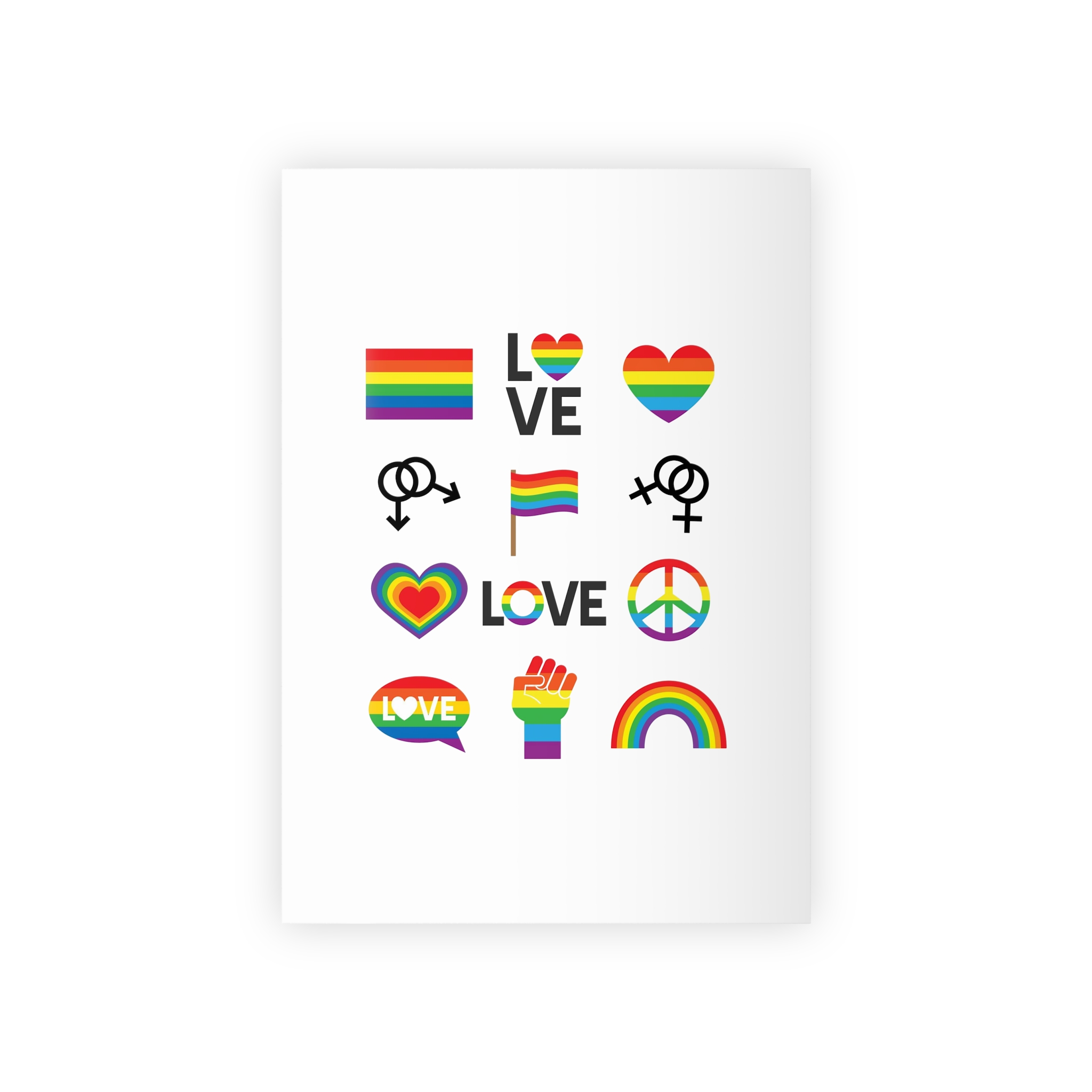 Vector Set Lgbt Homosexual Rainbow Flag Gift Wrapping Paper Rolls 1pc