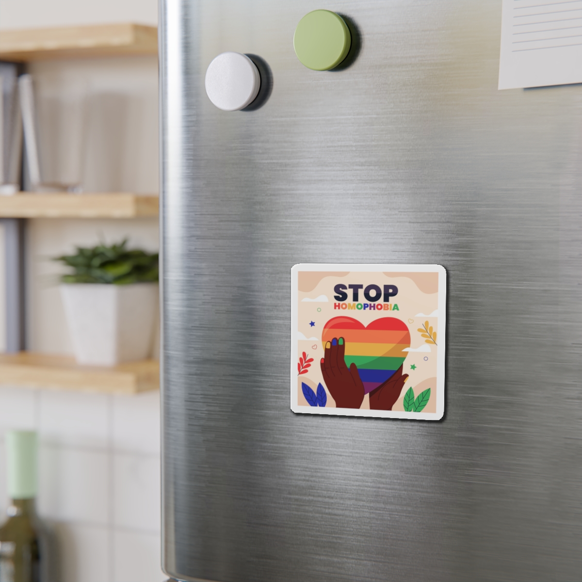 Hand Drawn Stop Homophobia Message Illustrated Die Cut Magnets - Image 6