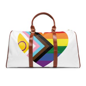 Heart With Rainbow Colored Heart Waterproof Travel Bag