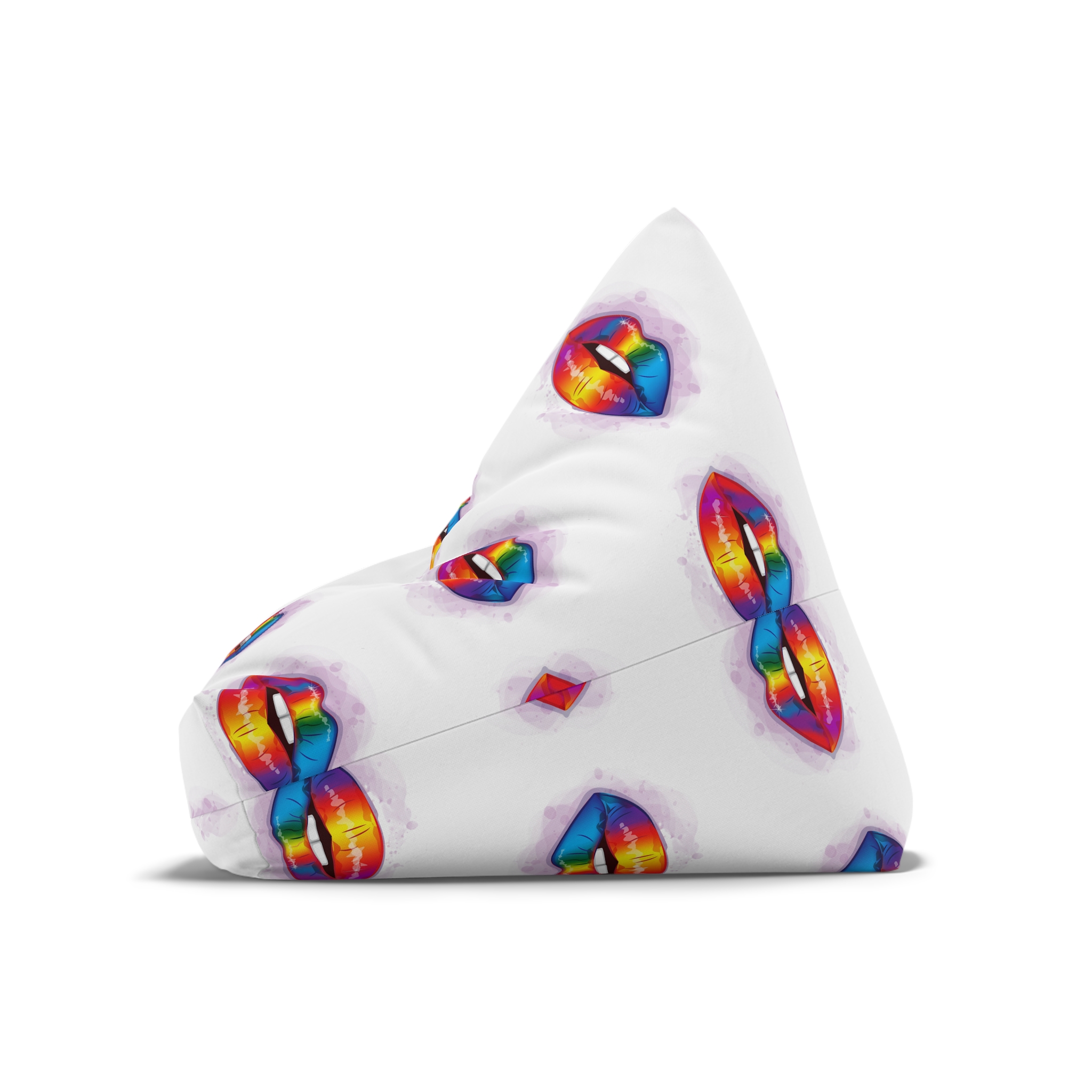 Rainbow Lips Lgbt Beautiful Fashionable Realistic Realistic Watercolor Style Print Vector Bean Bag Chair Cover - Image 8