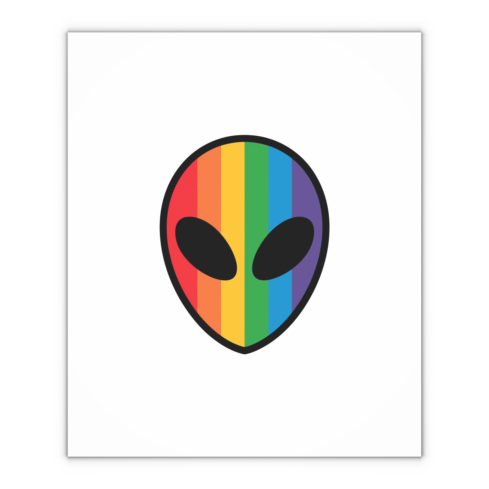 Rainbow Alien Head Lgbt Pride Illustration Gift Wrapping Paper Sheets 1pc - Image 4