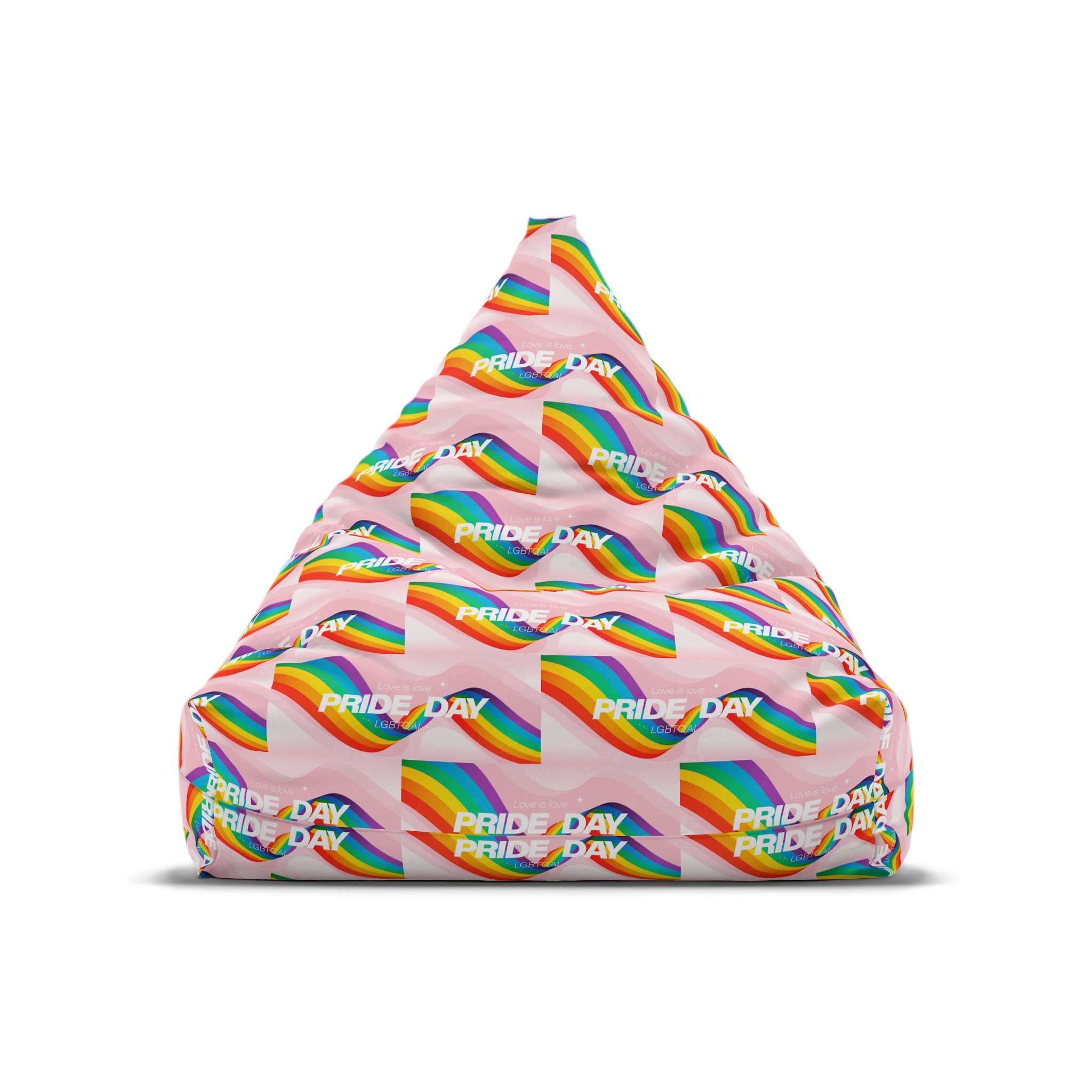 Happy Pride Month Background Vector Lgbtq Community Symbol With Rainbow Pride Flag Heart Design Cele Bean Bag Chair Cover - Image 5