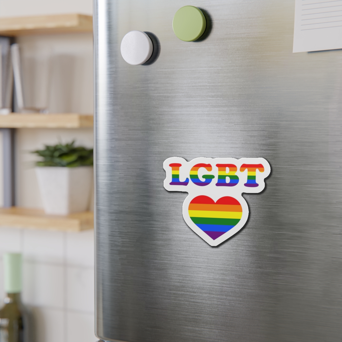 Vector Symbolism Lgbt Community Rainbow Colors Lgbt Inscription Rainbow Heart Die Cut Magnets - Image 9